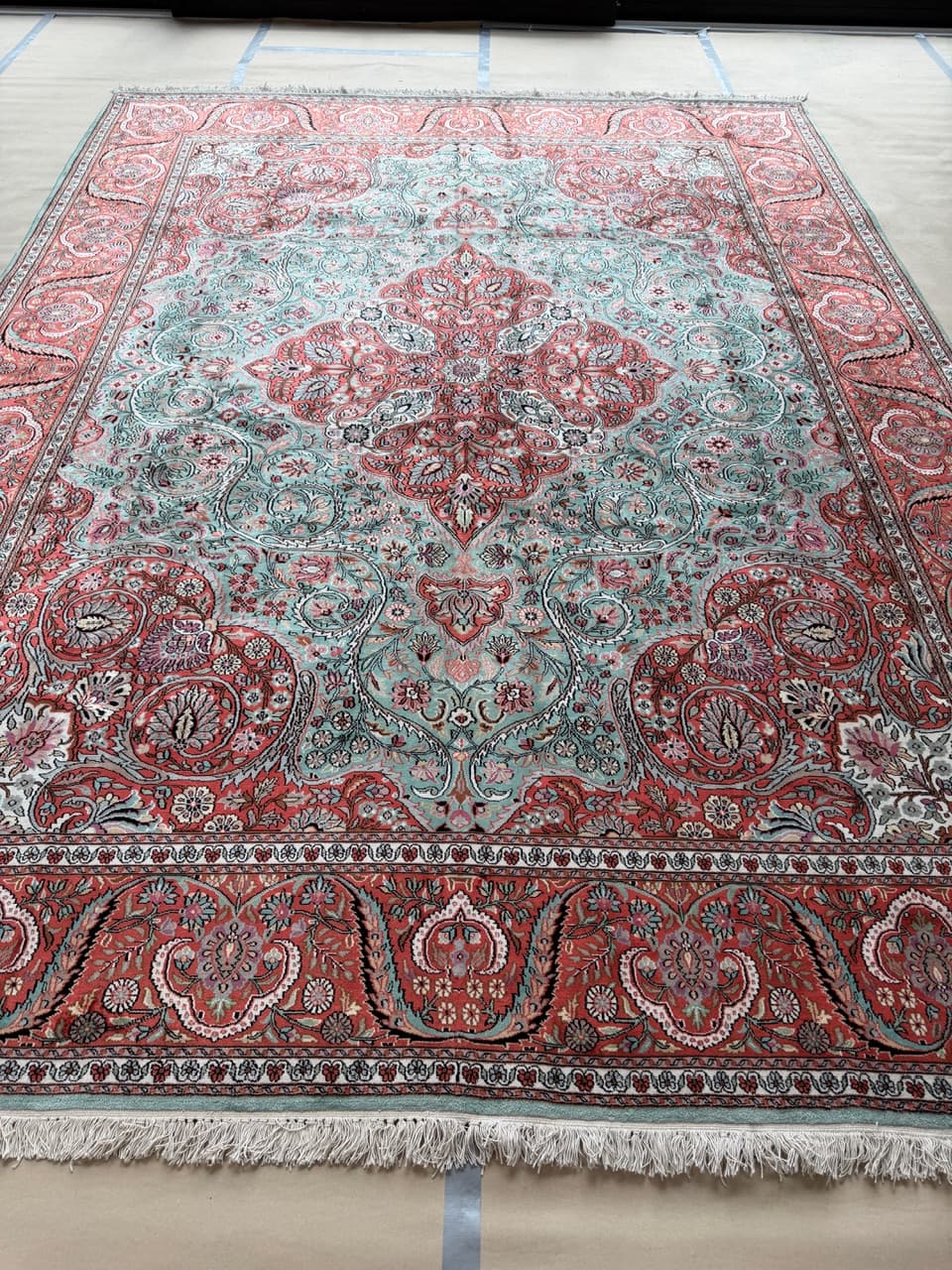 Rug Ghoum, multicolor, natural silk cotton, India - 172219