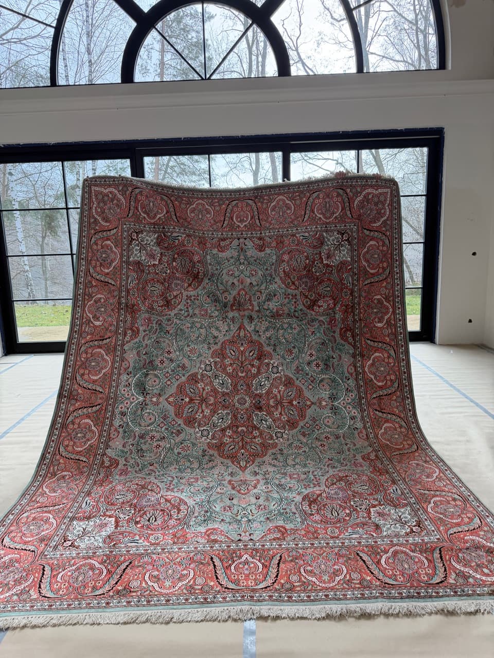 Rug Ghoum, multicolor, natural silk cotton, India - 172227