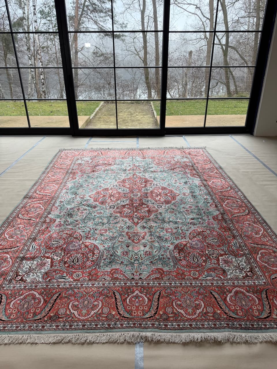 Rug Ghoum, multicolor, natural silk cotton, India - 172221