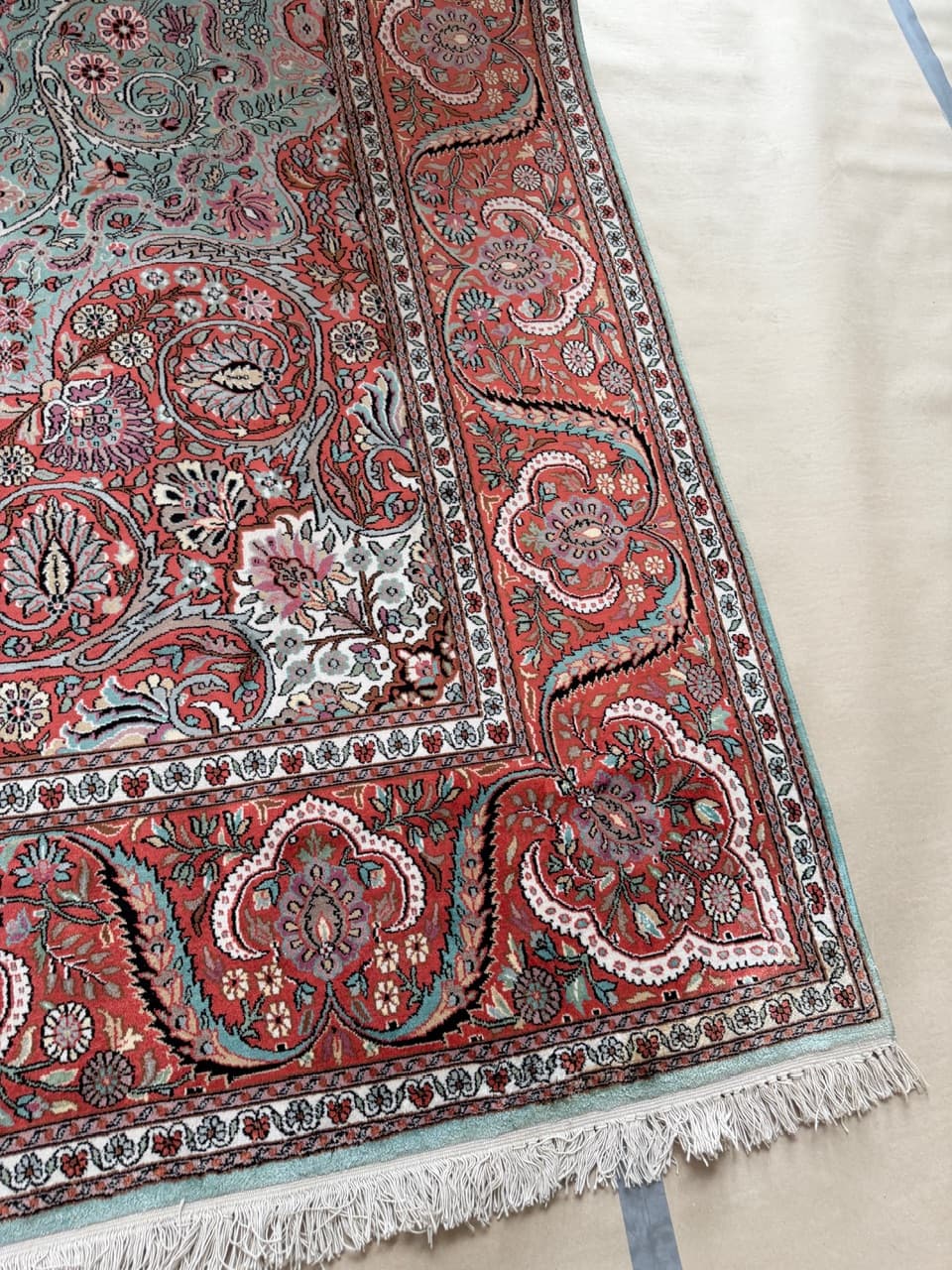 Rug Ghoum, multicolor, natural silk cotton, India - 172228