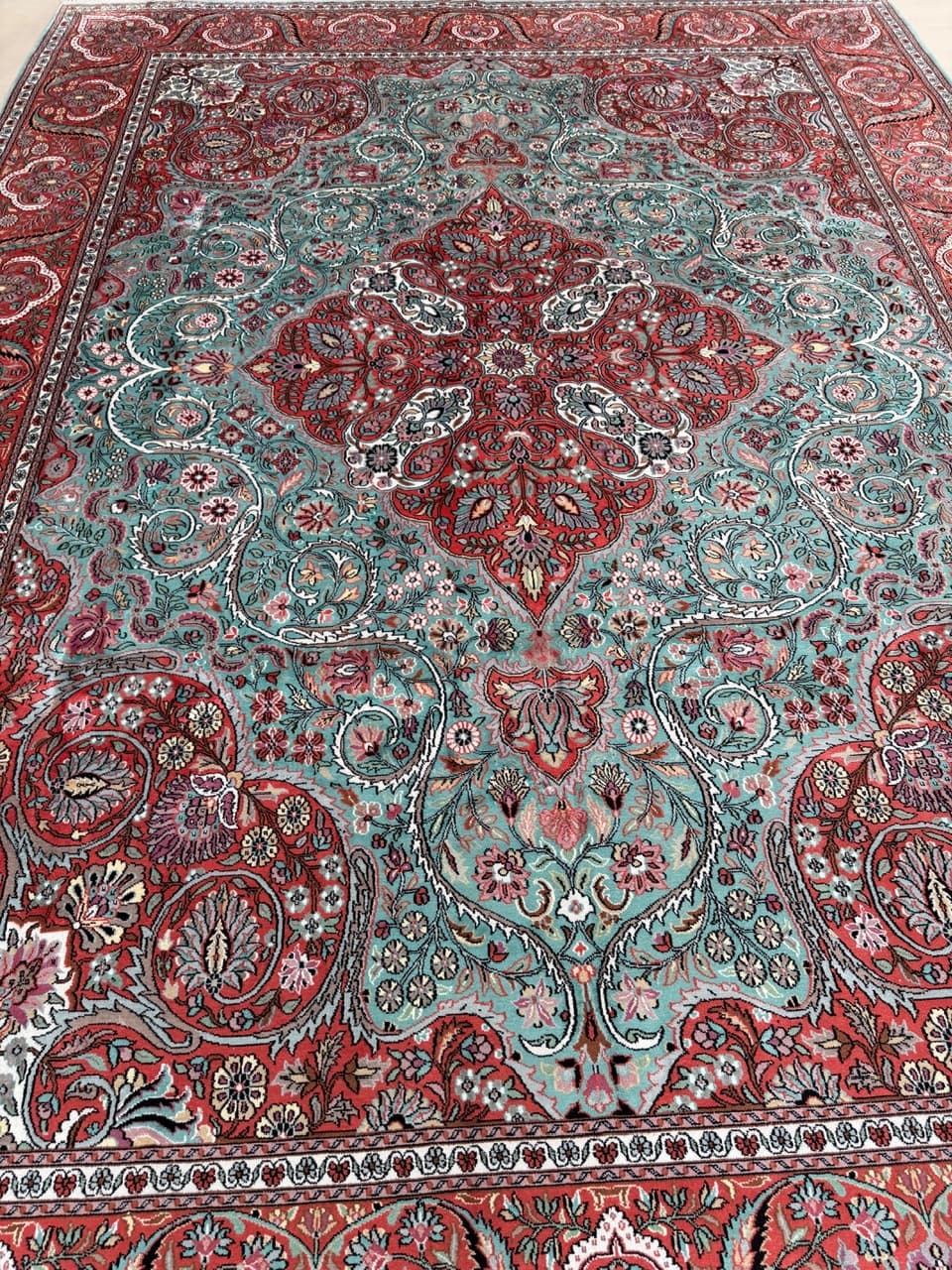 Rug Ghoum, multicolor, natural silk cotton, India - 172225
