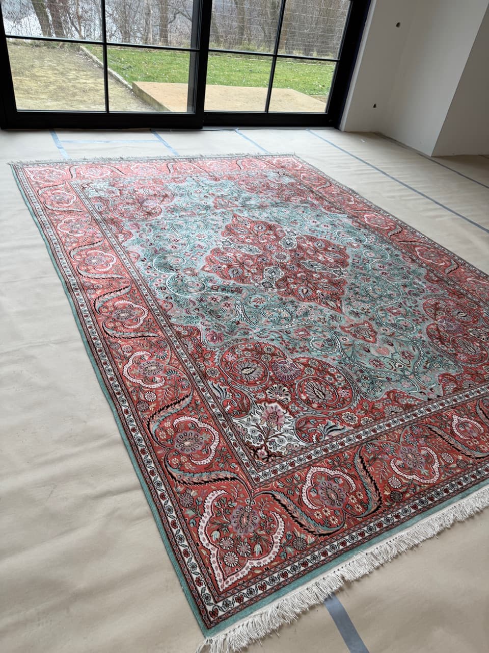 Rug Ghoum, multicolor, natural silk cotton, India - 172220