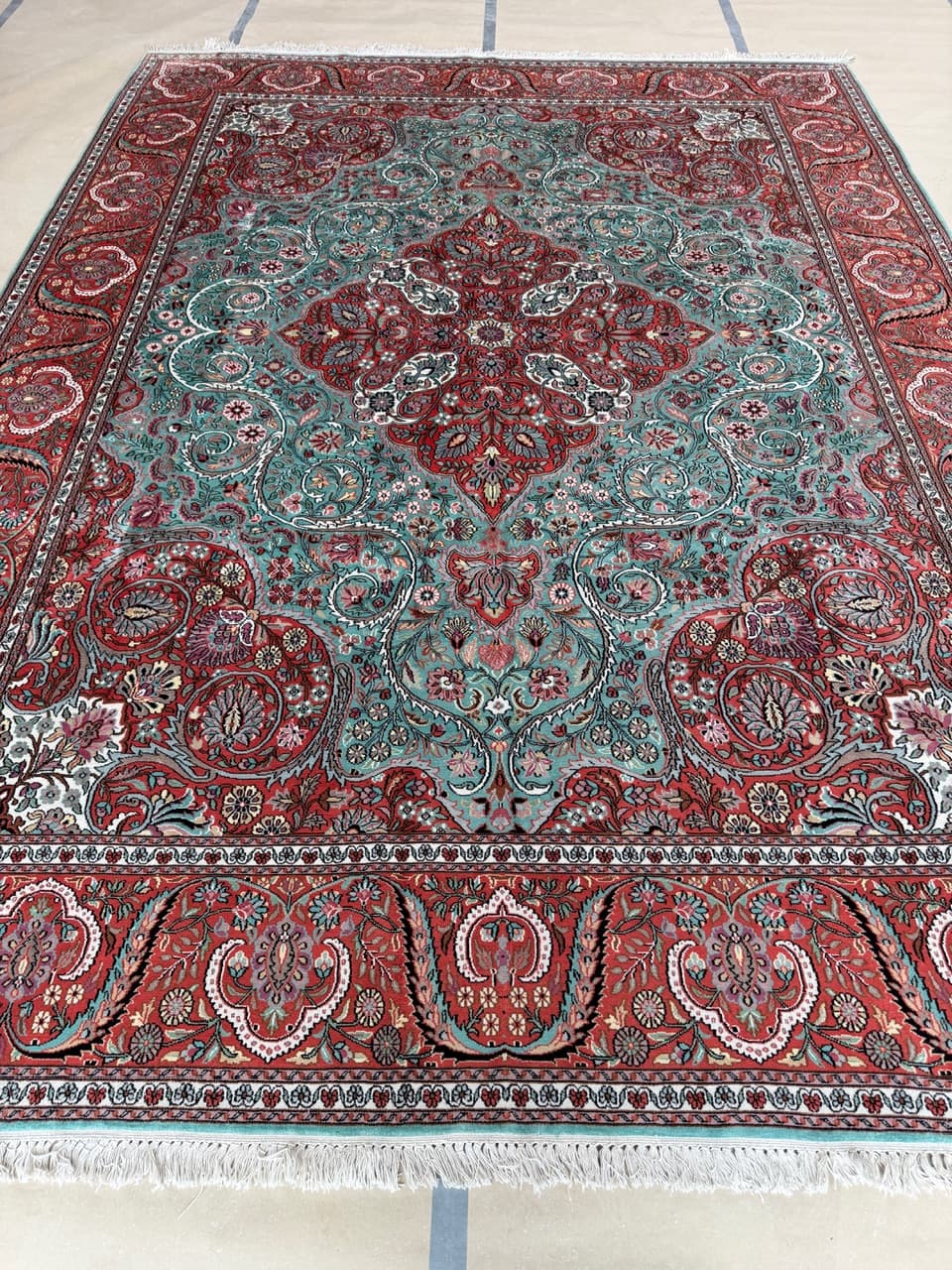 Rug Ghoum, multicolor, natural silk cotton, India - 172223