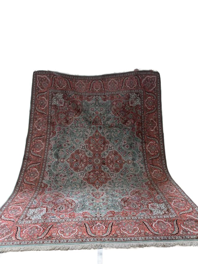 Rug Ghoum, multicolor, natural silk cotton, India - DIMENSION