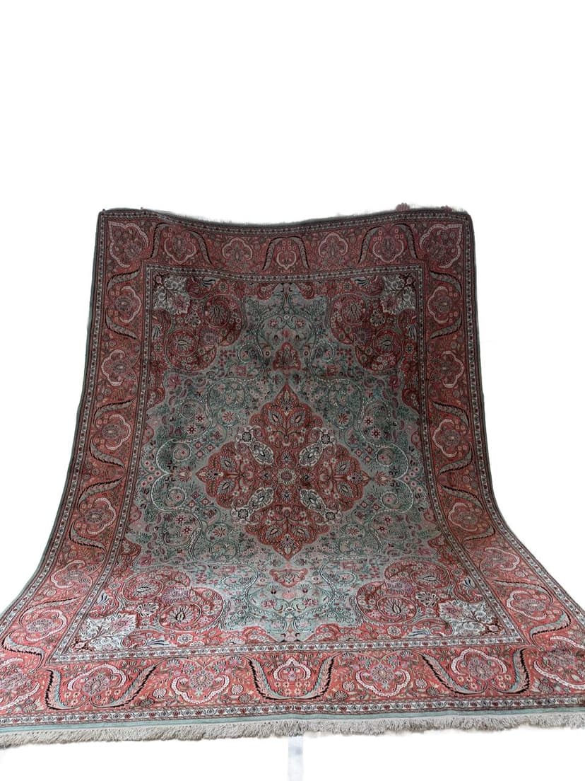 Rug Ghoum, multicolor, natural silk cotton, India