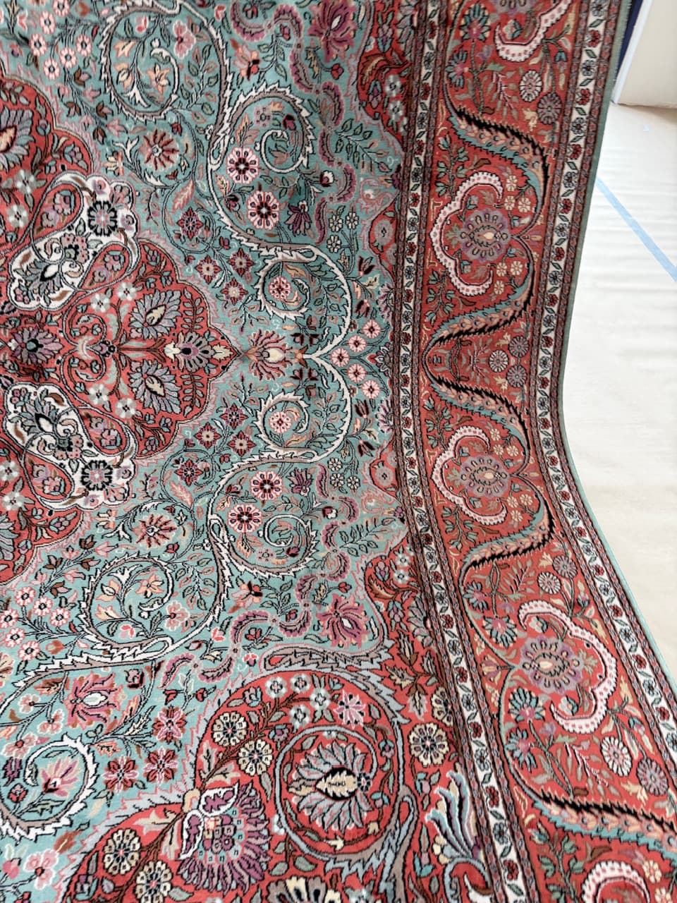 Rug Ghoum, multicolor, natural silk cotton, India - 172230