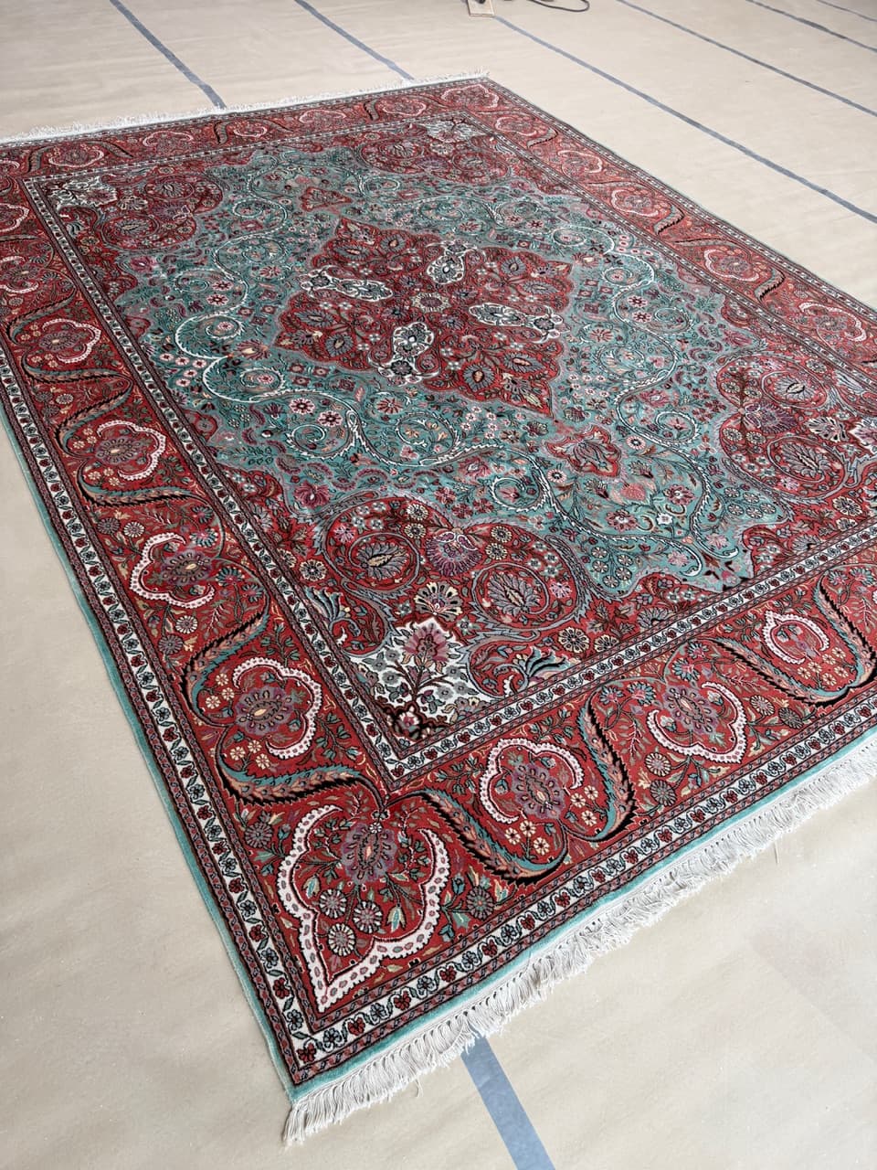 Rug Ghoum, multicolor, natural silk cotton, India - 172222
