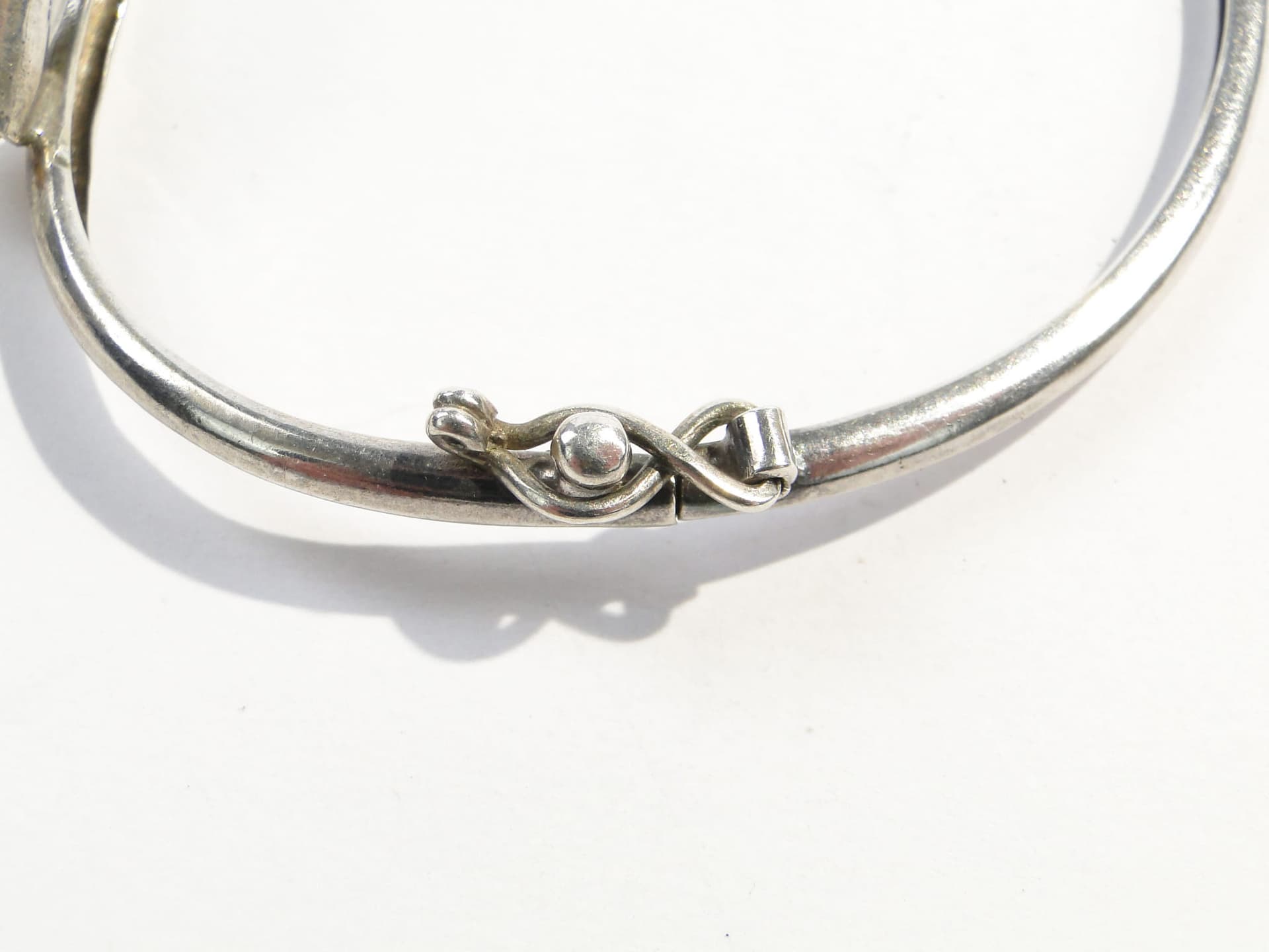 Bransoletka spiralna, srebro, bursztyn, Polska, lata 70. - 172269