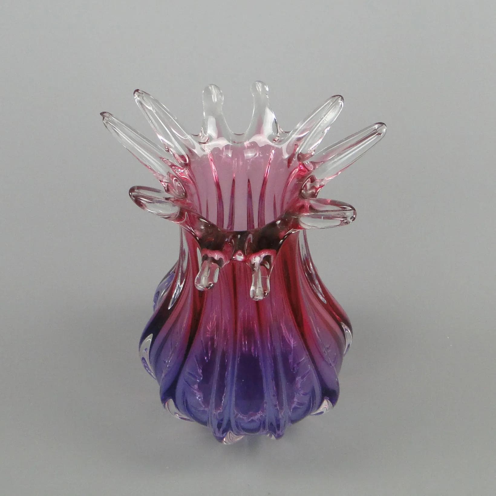 Vase, Mandruzatto, violet, crystal, Murano, Italy, 1950s - 11458