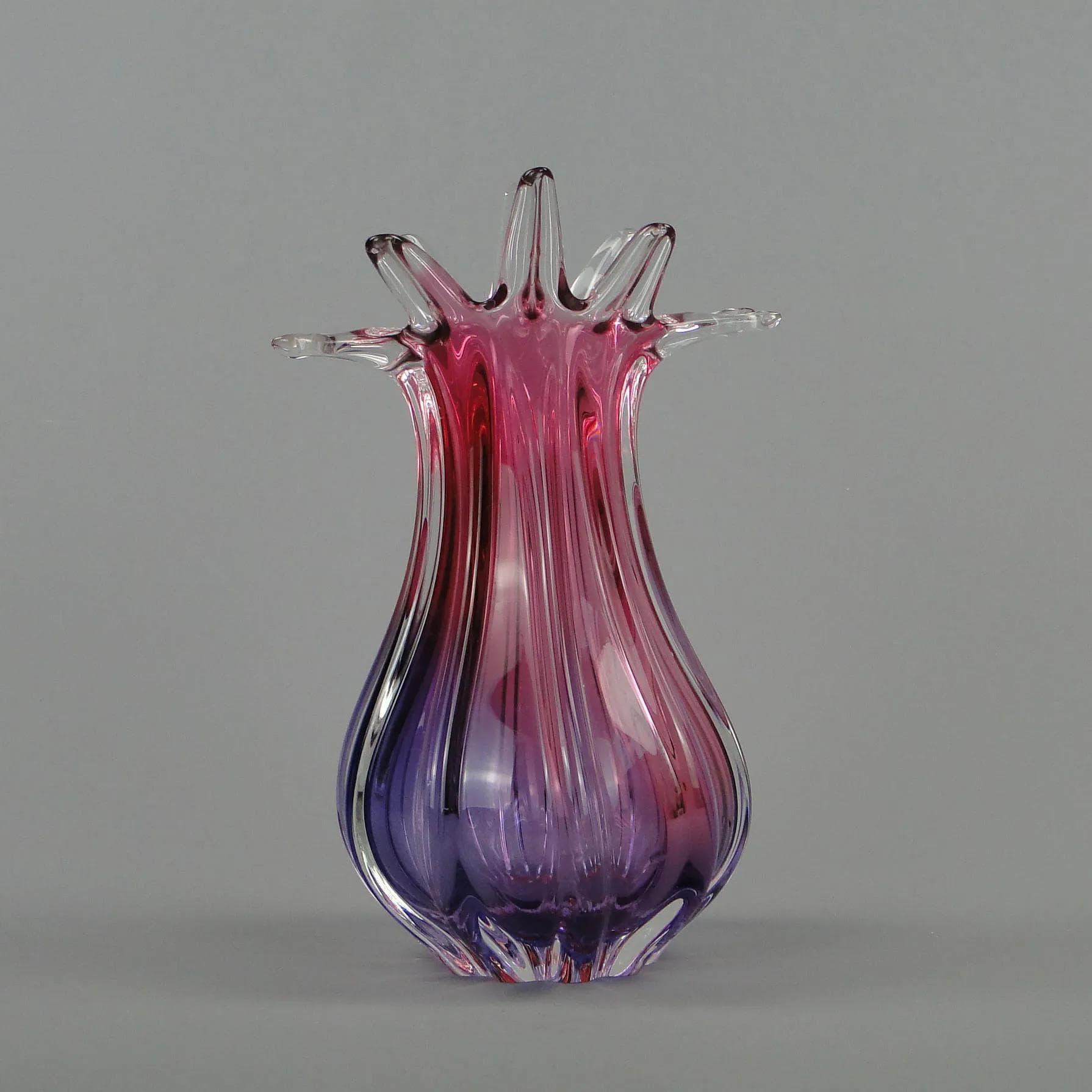 Vase, Mandruzatto, violet, crystal, Murano, Italy, 1950s - 11461