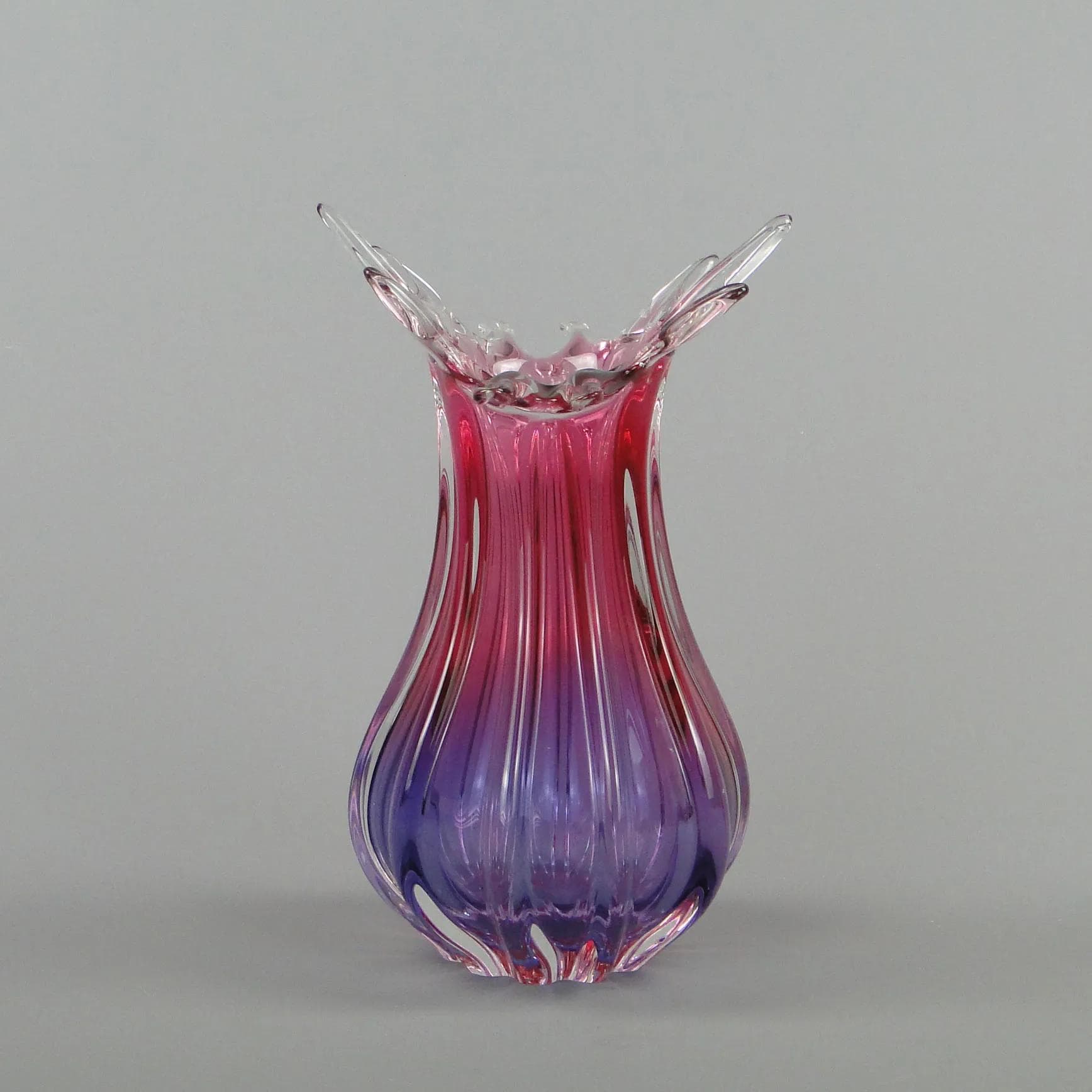 Vase, Mandruzatto, violet, crystal, Murano, Italy, 1950s - 11457