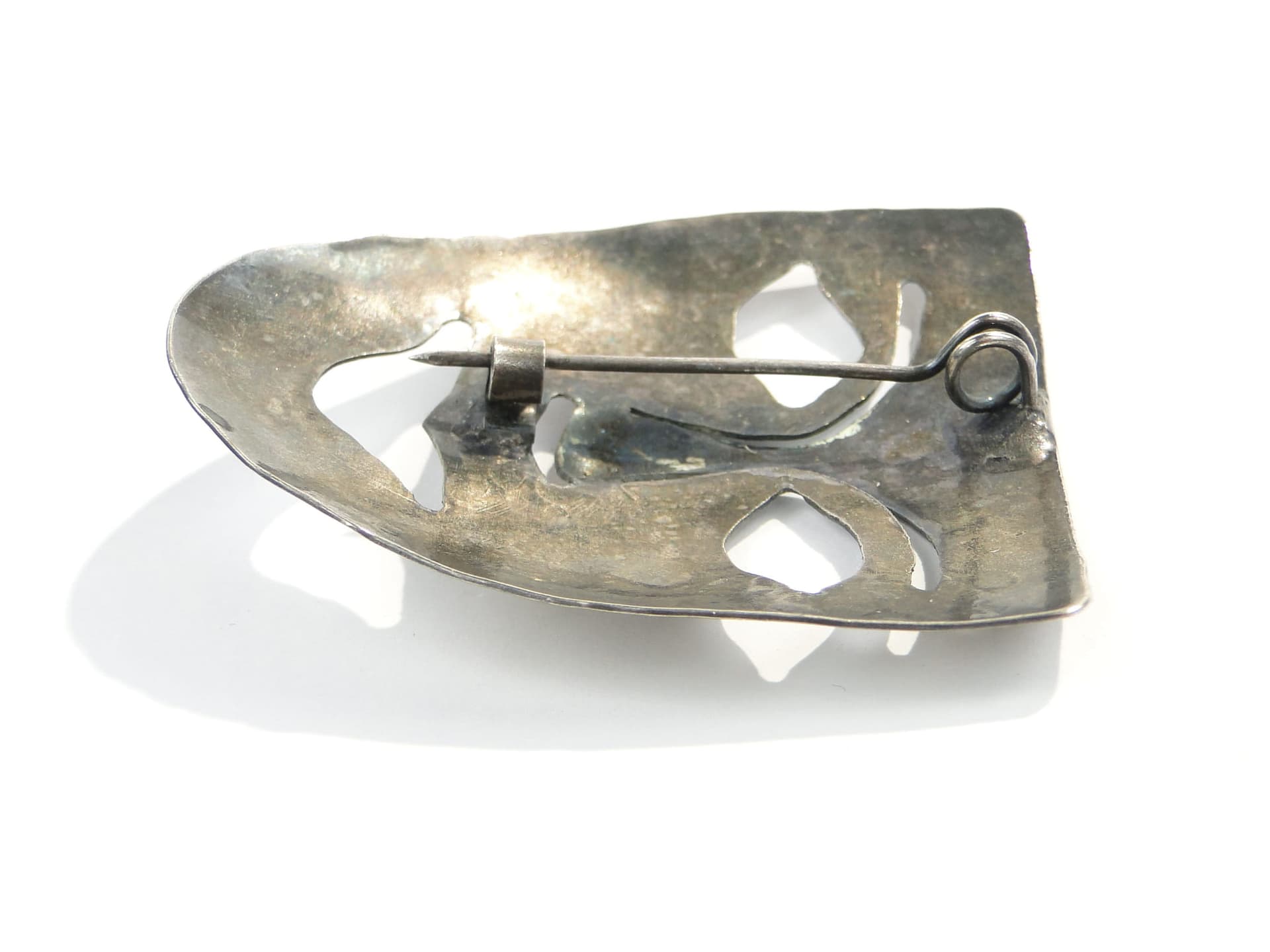 Broszka maska, srebro, Polska, lata 60. - 172351