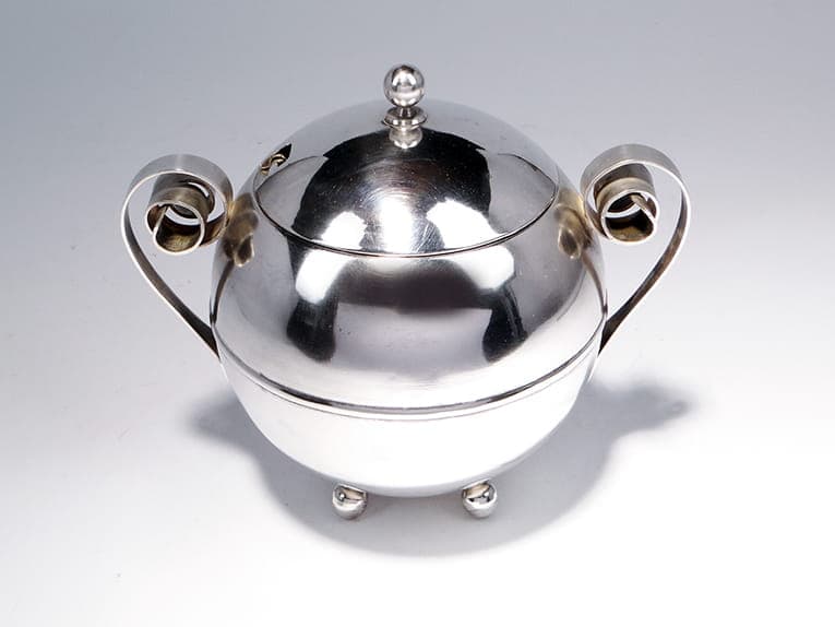 Cukiernica Art déco, srebrny metal, Warszawa, Polska, lata 30. - 172362