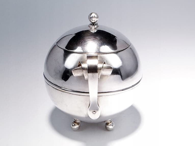 Cukiernica Art déco, srebrny metal, Warszawa, Polska, lata 30. - 172366