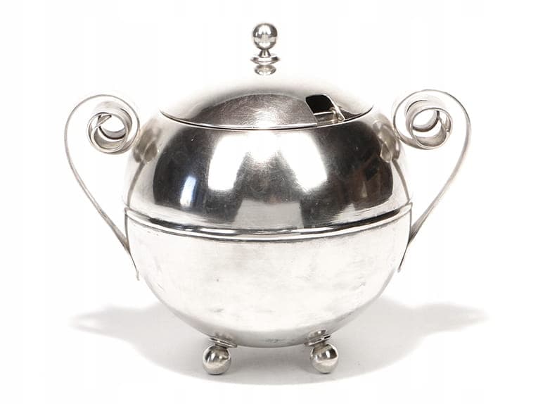 Cukiernica Art déco, srebrny metal, Warszawa, Polska, lata 30. - 172368