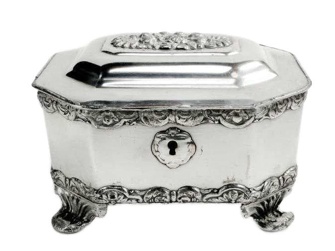 Cukiernica skrzynkowa, srebro jasne, Norblin, Polska, XIX wiek - 174490