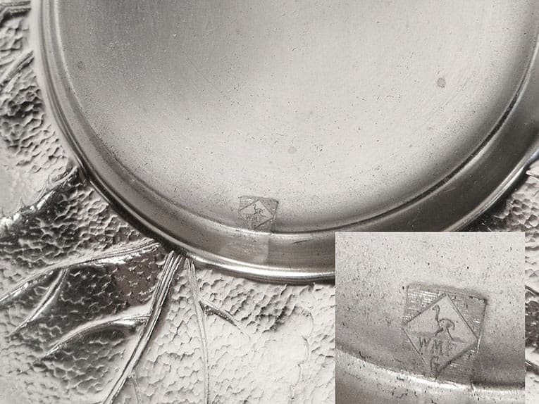 Naczynie na konfitury Art Nouveau, srebro, szkło przezroczyste, WMF, Niemcy, początek XX w. - 172402