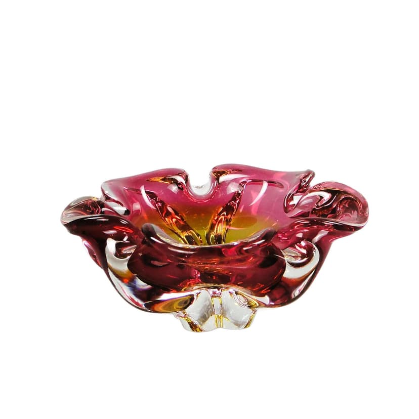 Bowl, multicolor glass, by J. Hospodka, Czech Republic, 1960s.