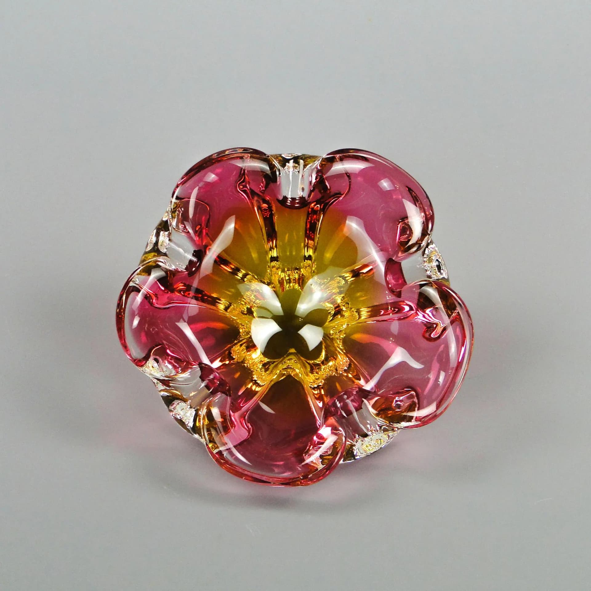 Bowl, multicolor glass, by J. Hospodka, Czech Republic, 1960s. - 11469