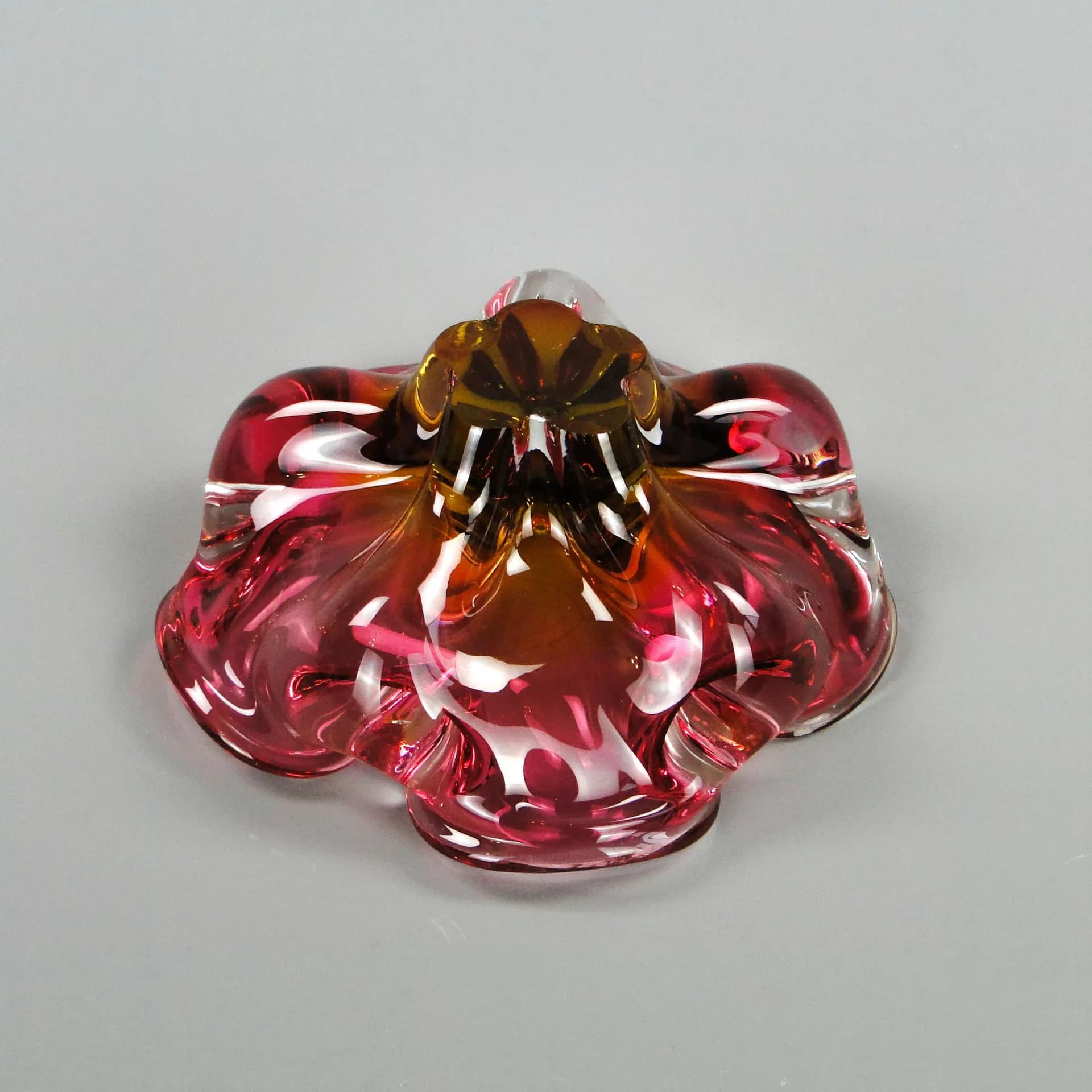 Bowl, multicolor glass, by J. Hospodka, Czech Republic, 1960s. - 11470