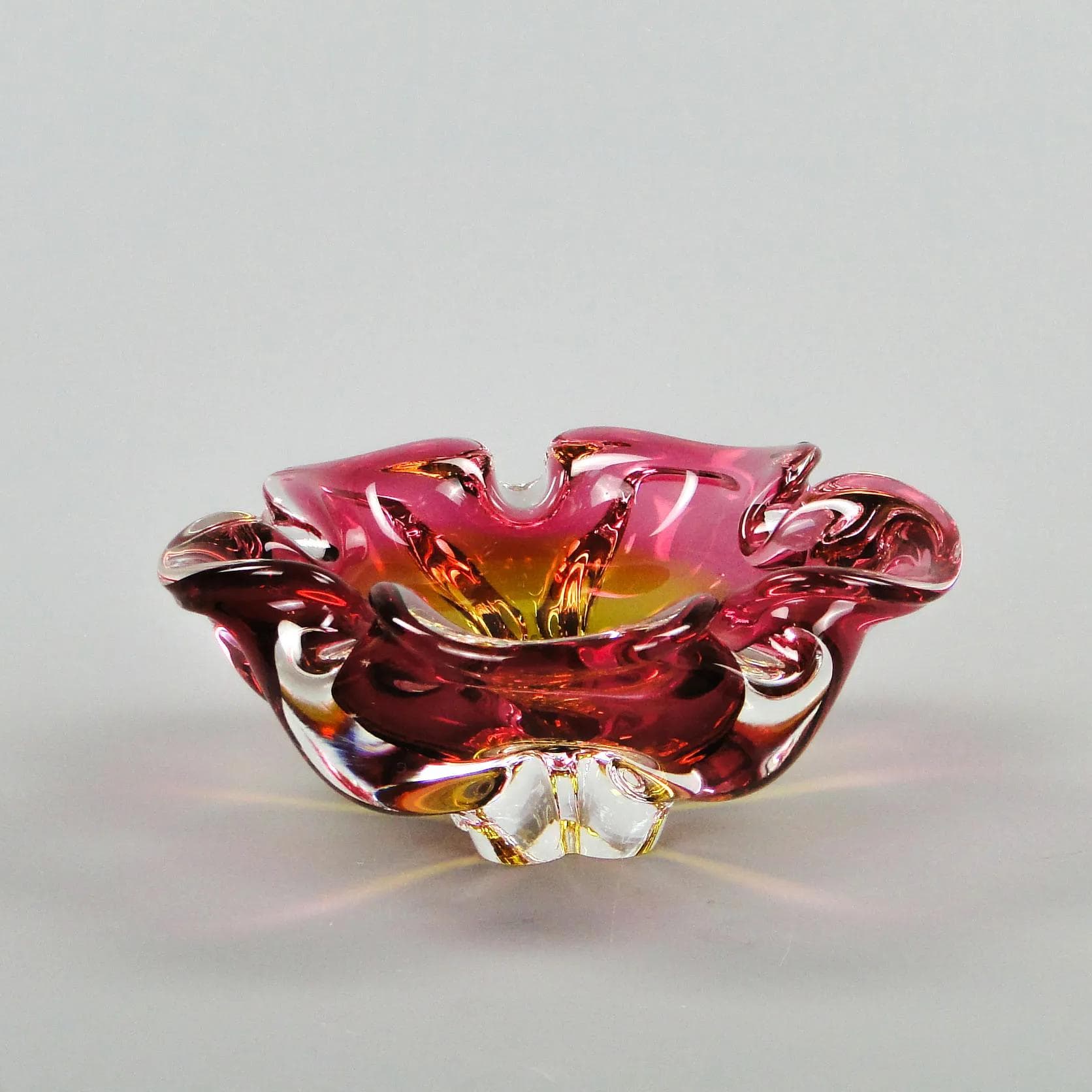 Bowl, multicolor glass, by J. Hospodka, Czech Republic, 1960s. - 11466