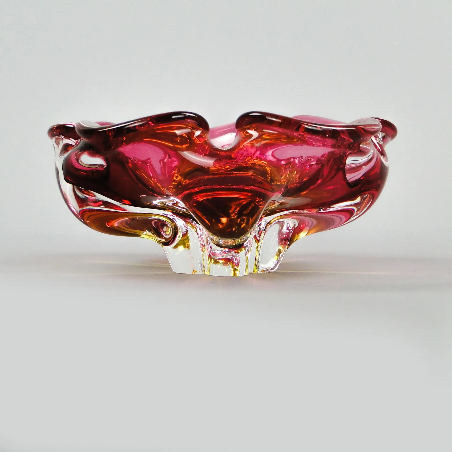 Bowl, multicolor glass, by J. Hospodka, Czech Republic, 1960s. - 11468