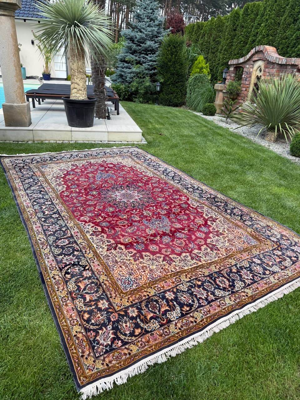 Persian rug Isfahan, multicolor, Kashmiri wool silk, Iran, 1990s. - 172429