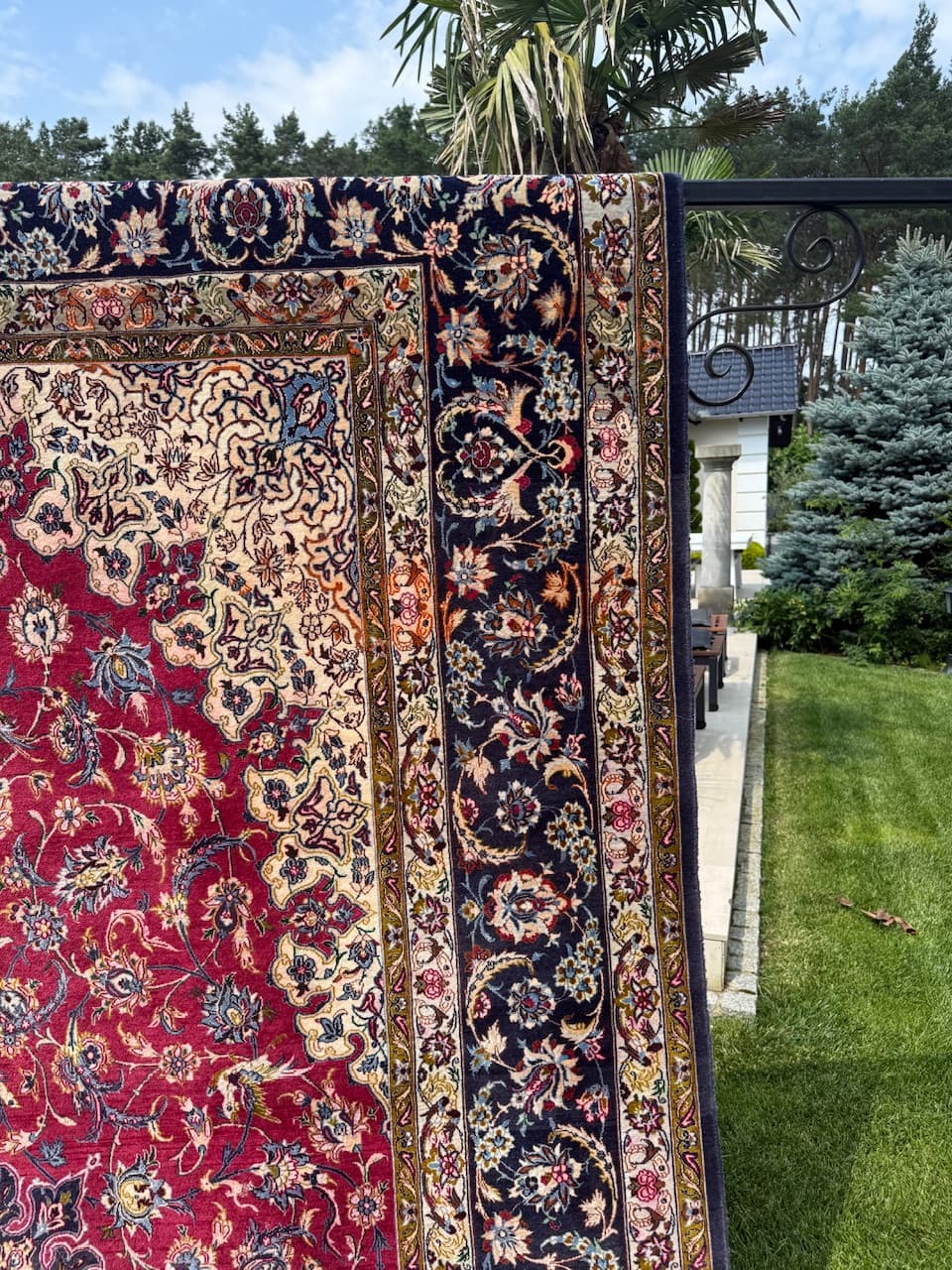 Persian rug Isfahan, multicolor, Kashmiri wool silk, Iran, 1990s. - 172420