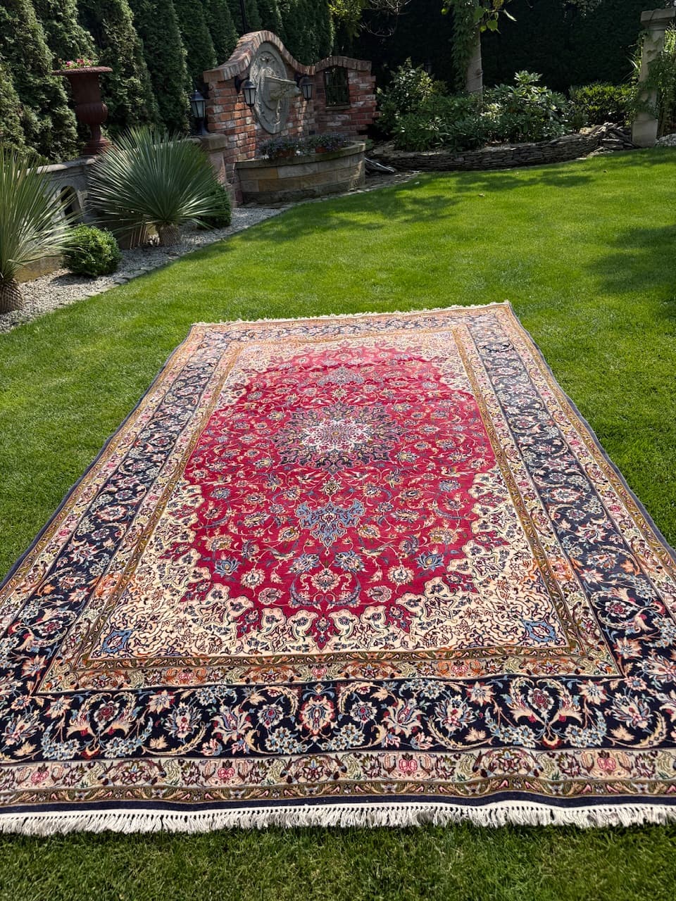 Persian rug Isfahan, multicolor, Kashmiri wool silk, Iran, 1990s. - 172428