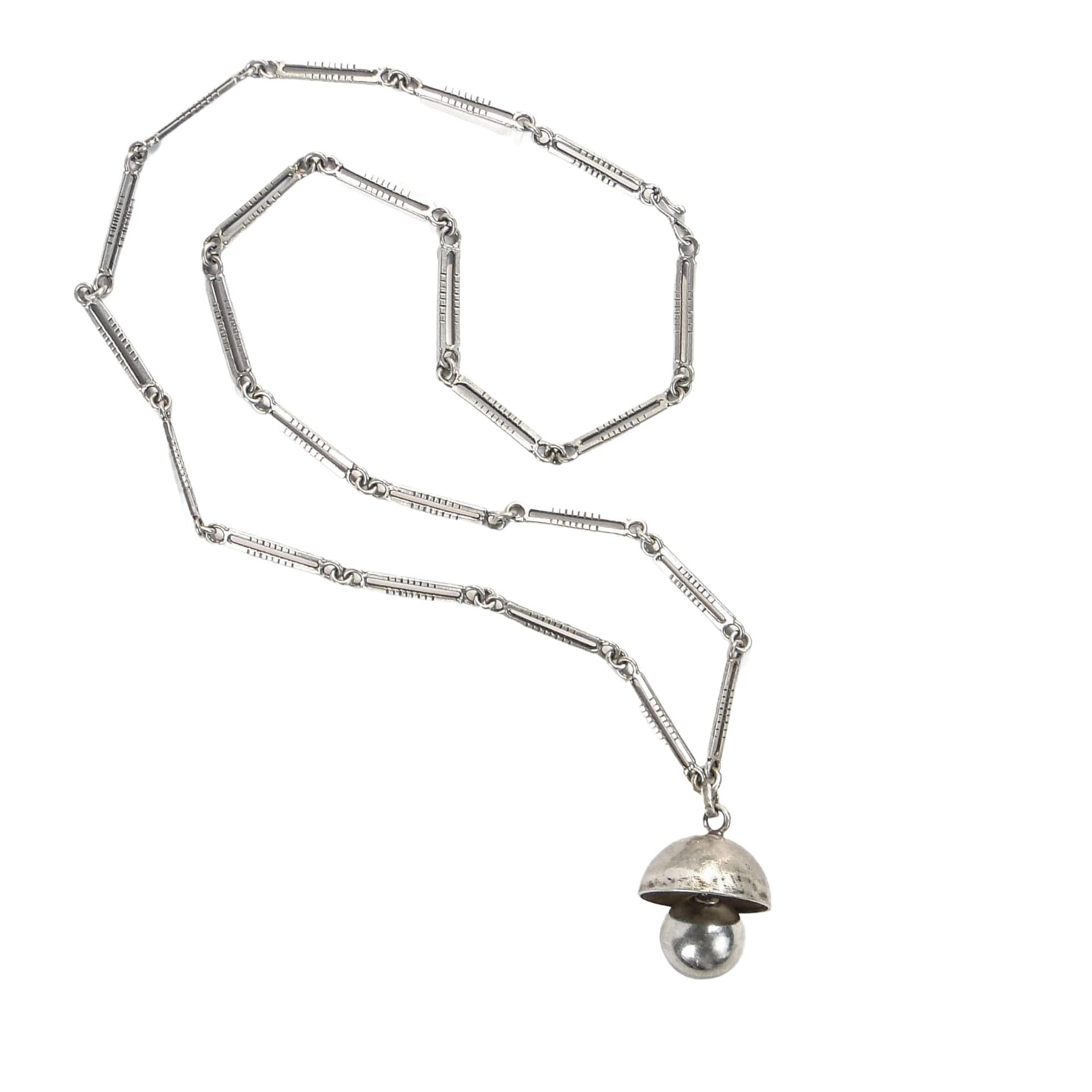 Naszyjnik dzwoneczek, srebro, Polska, lata 60.