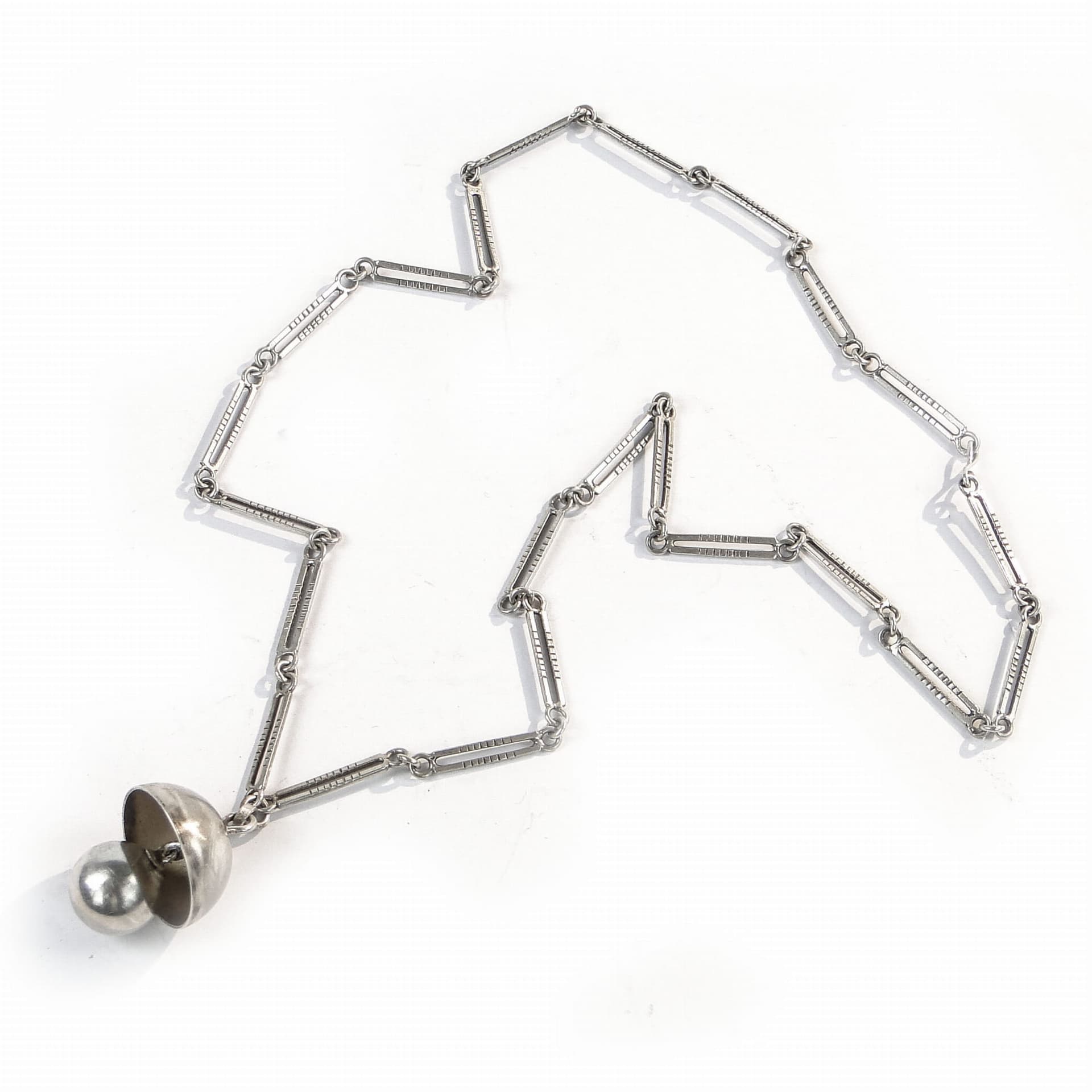 Naszyjnik dzwoneczek, srebro, Polska, lata 60. - 172501