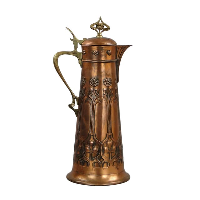 Wine Jug Art Nouveau, copper brass, WMF, Germany, early 20th c. - DIMENSION