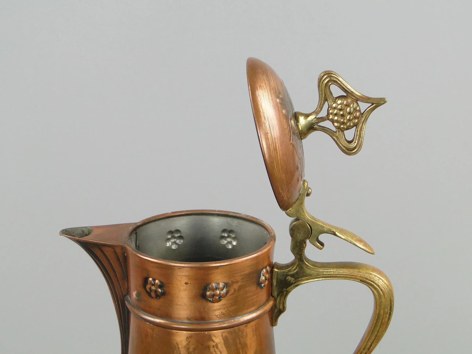 Wine Jug Art Nouveau, copper brass, WMF, Germany, early 20th c. - 11478