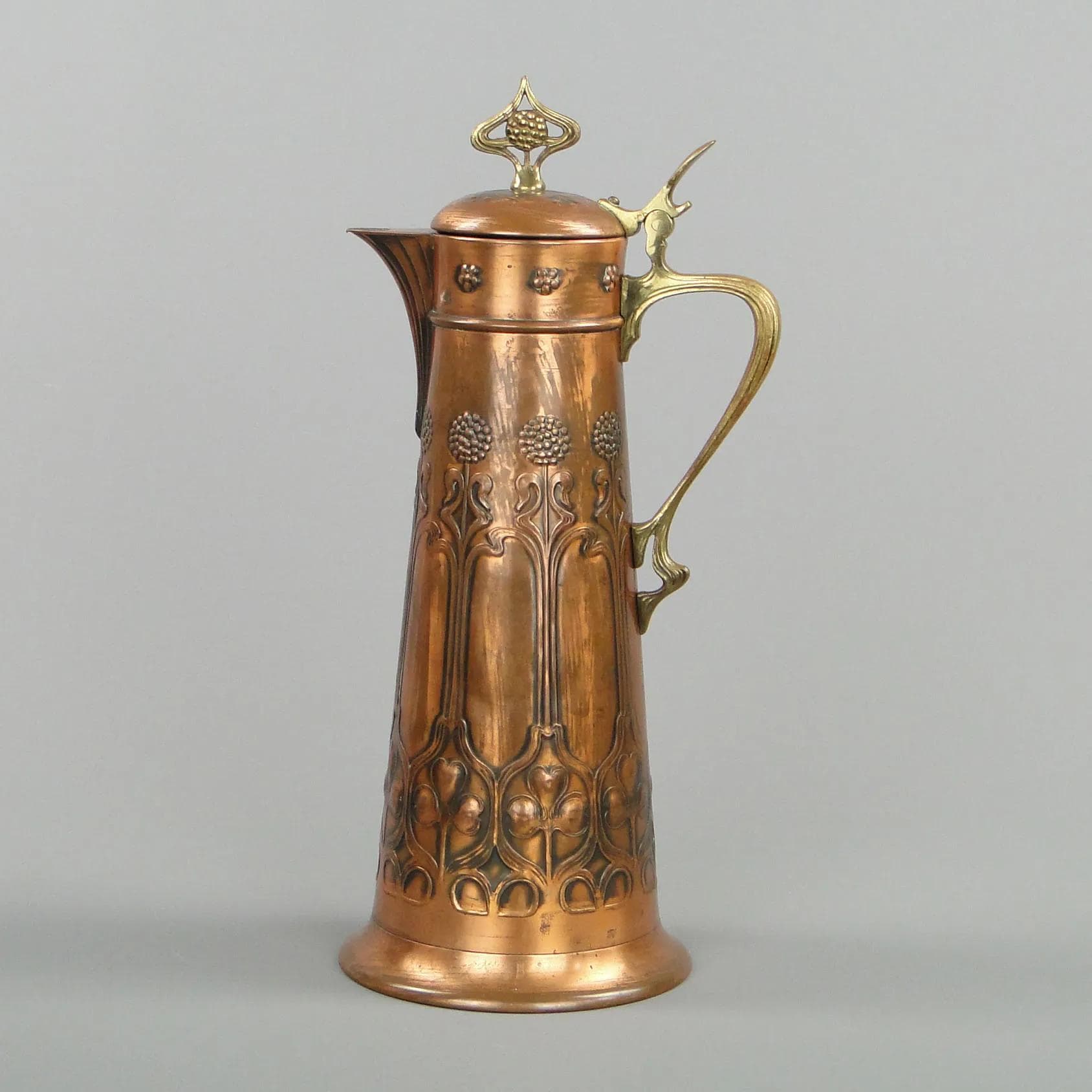 Wine Jug Art Nouveau, copper brass, WMF, Germany, early 20th c. - 11476