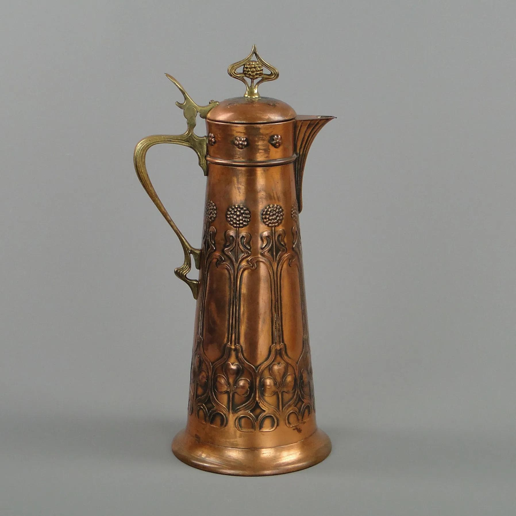 Wine Jug Art Nouveau, copper brass, WMF, Germany, early 20th c. - 11473