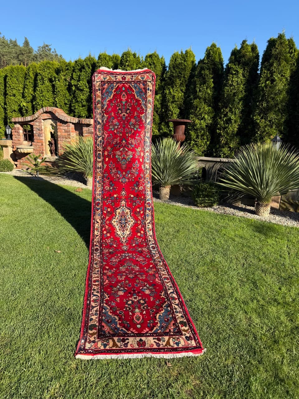 Chodnik Lilian, czerwony, wełna, Iran, - 172687