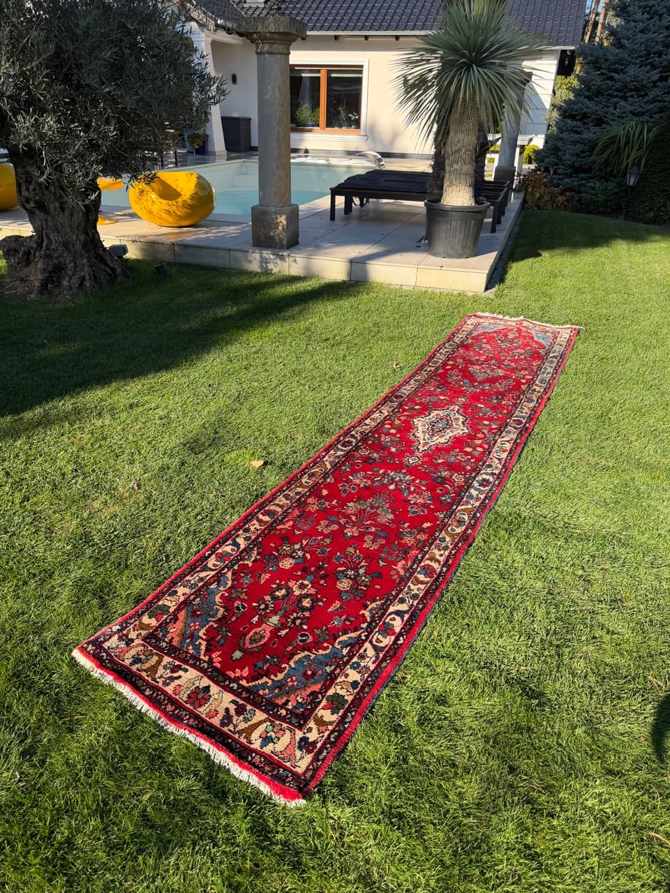 Chodnik Lilian, czerwony, wełna, Iran, - 172694