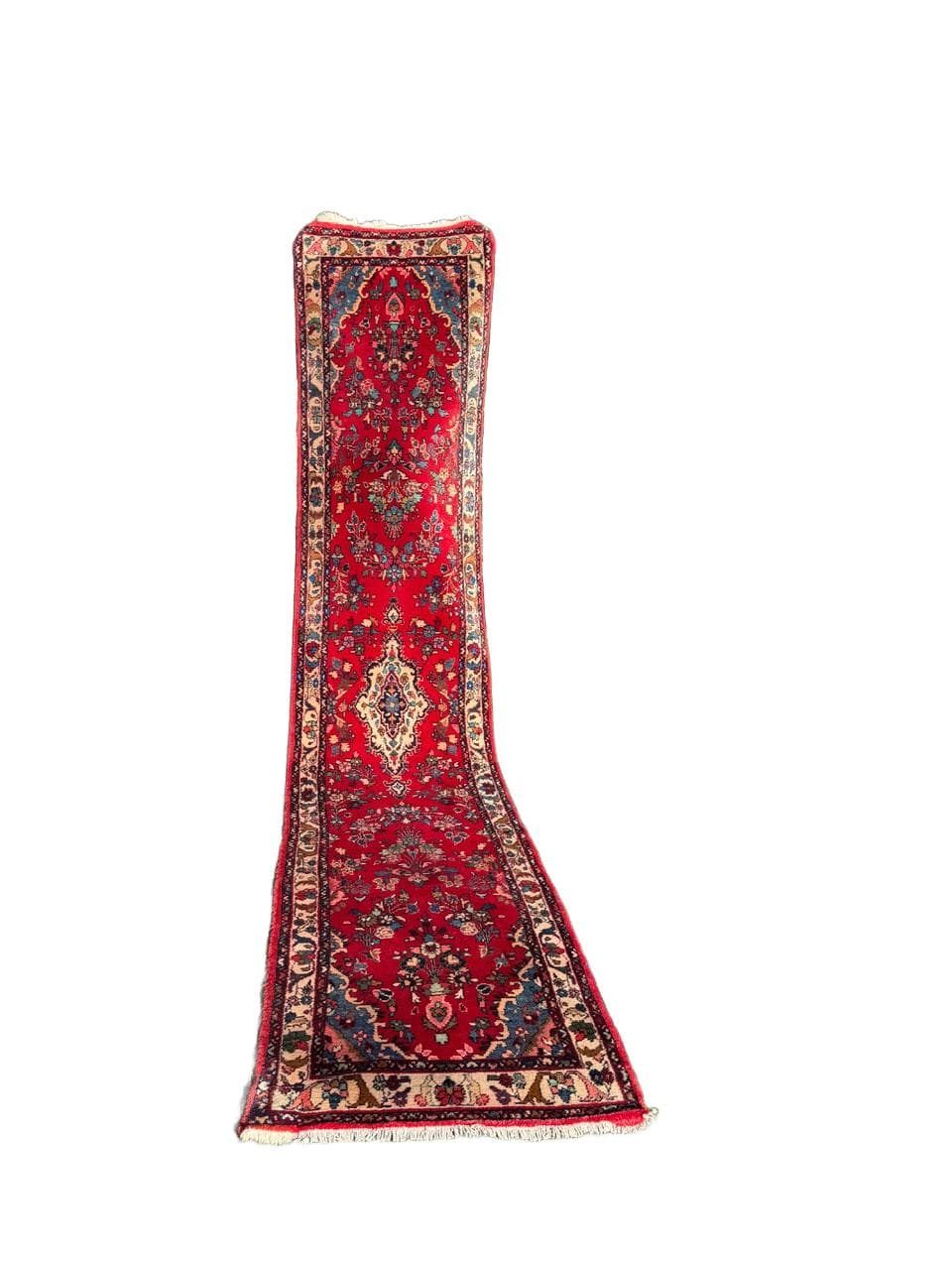 Chodnik Lilian, czerwony, wełna, Iran, - 174430