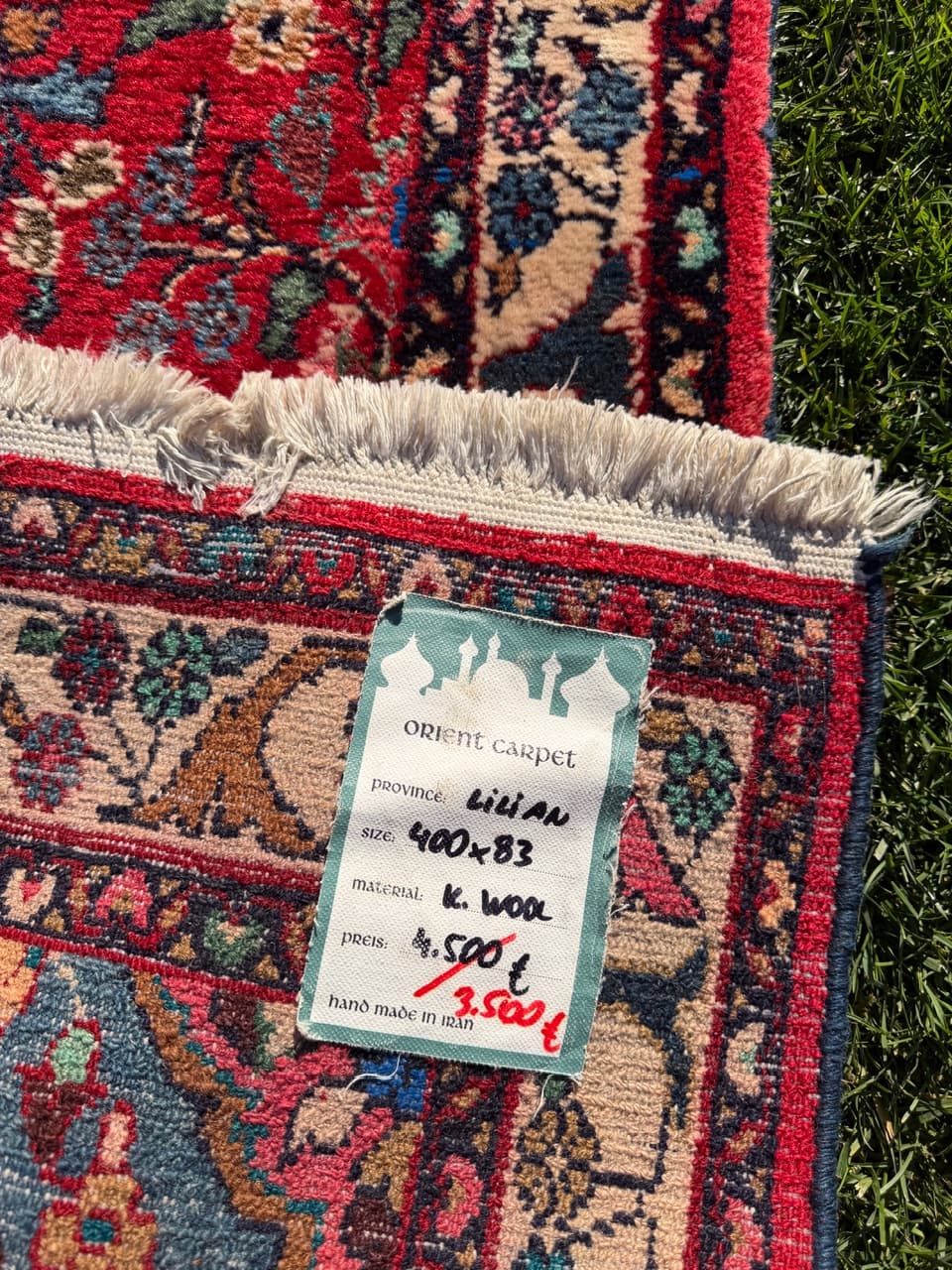 Chodnik Lilian, czerwony, wełna, Iran, - 172693