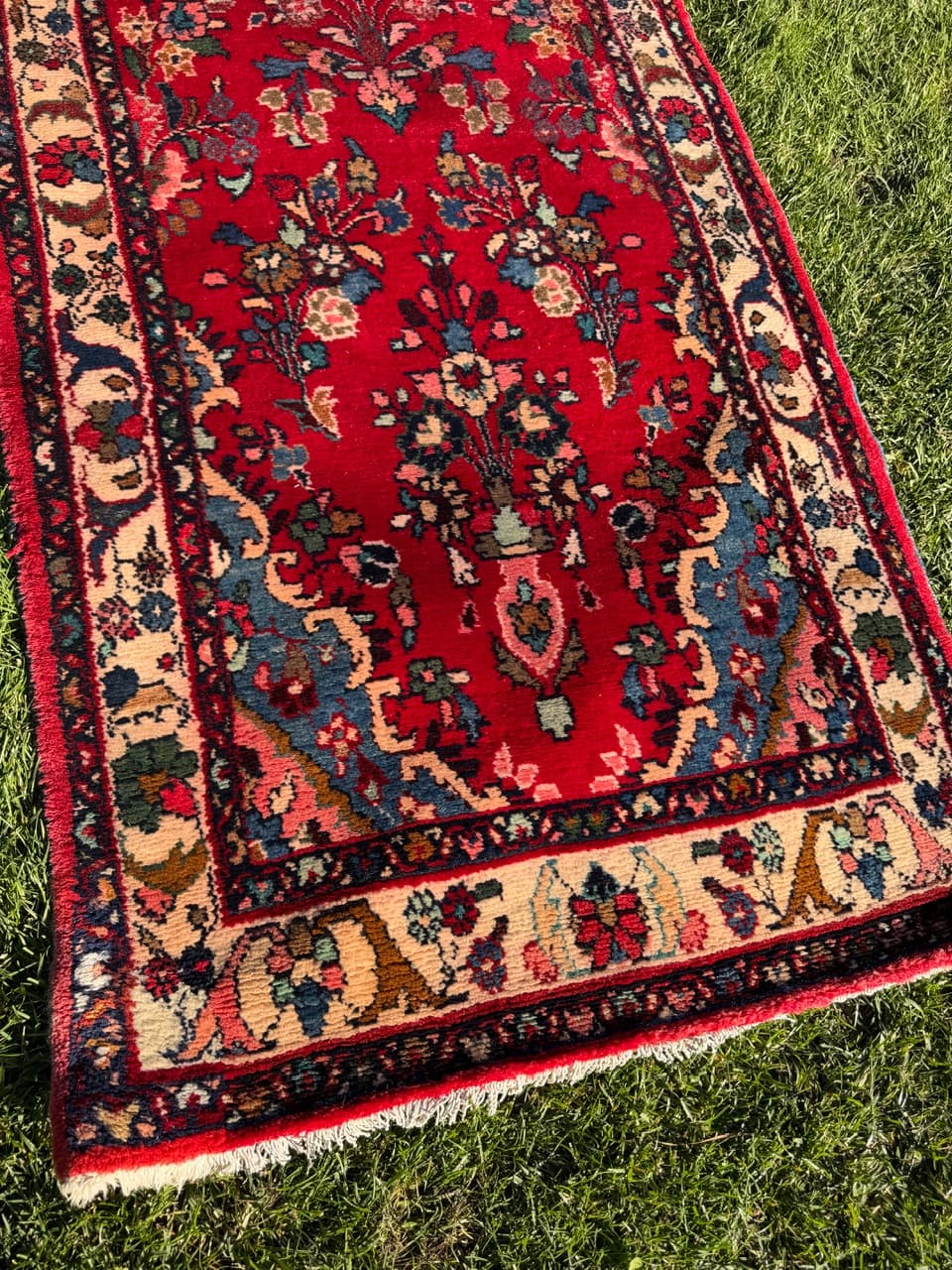 Chodnik Lilian, czerwony, wełna, Iran, - 172688