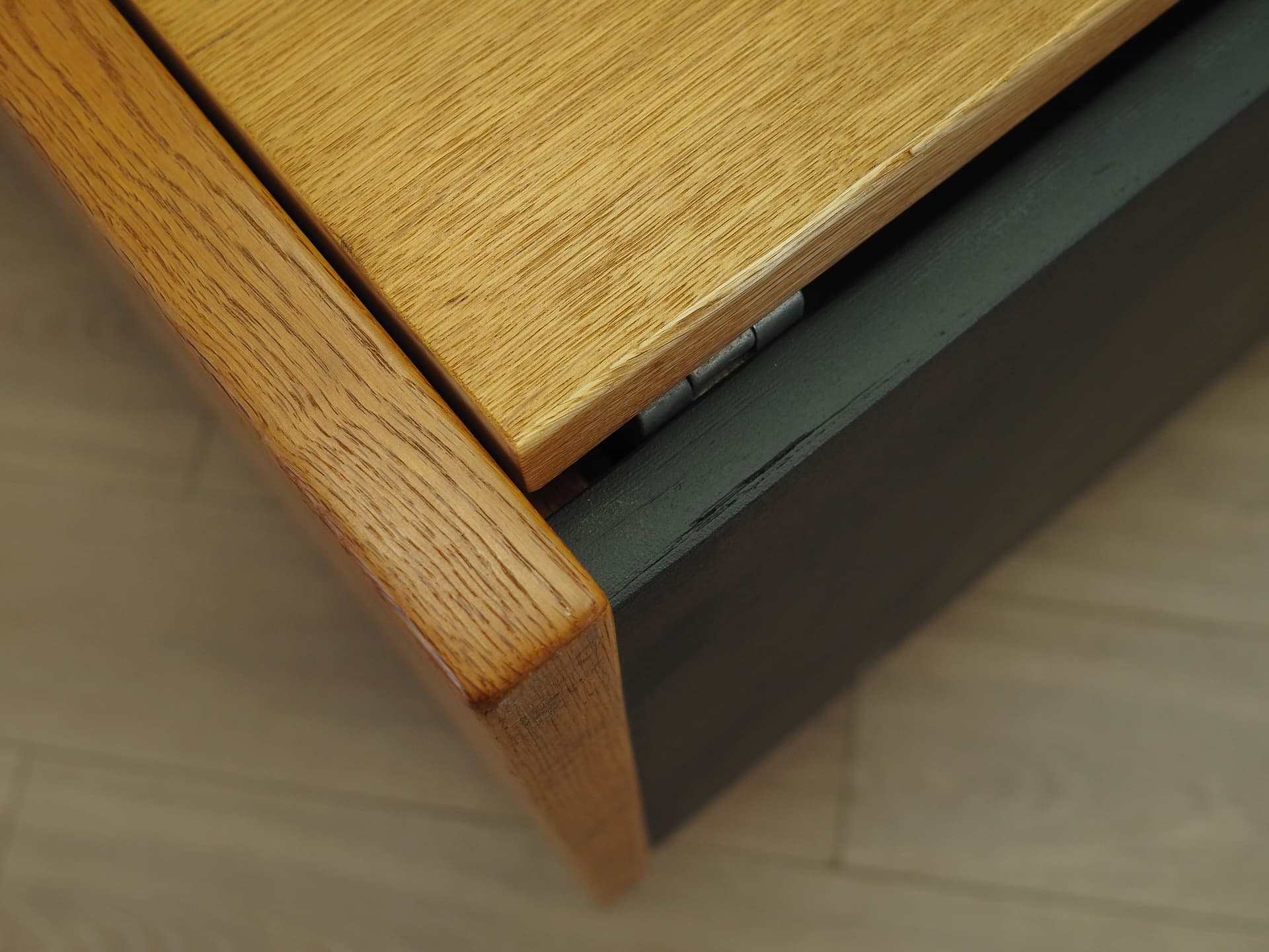 Sofa, kremowa, dąb, proj. H. J. Wegner, Getama, Dania, lata 60. - 172901