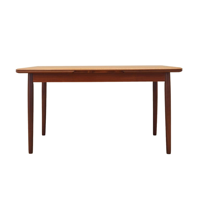 Rectangular table, brown teak, Denmark, 1970s.