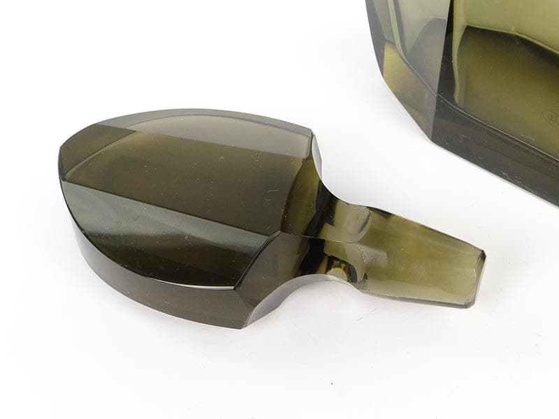 Karafka art déco, turkusowe szkło kryształowe, Moser, Czechy, lata 30. - 172958