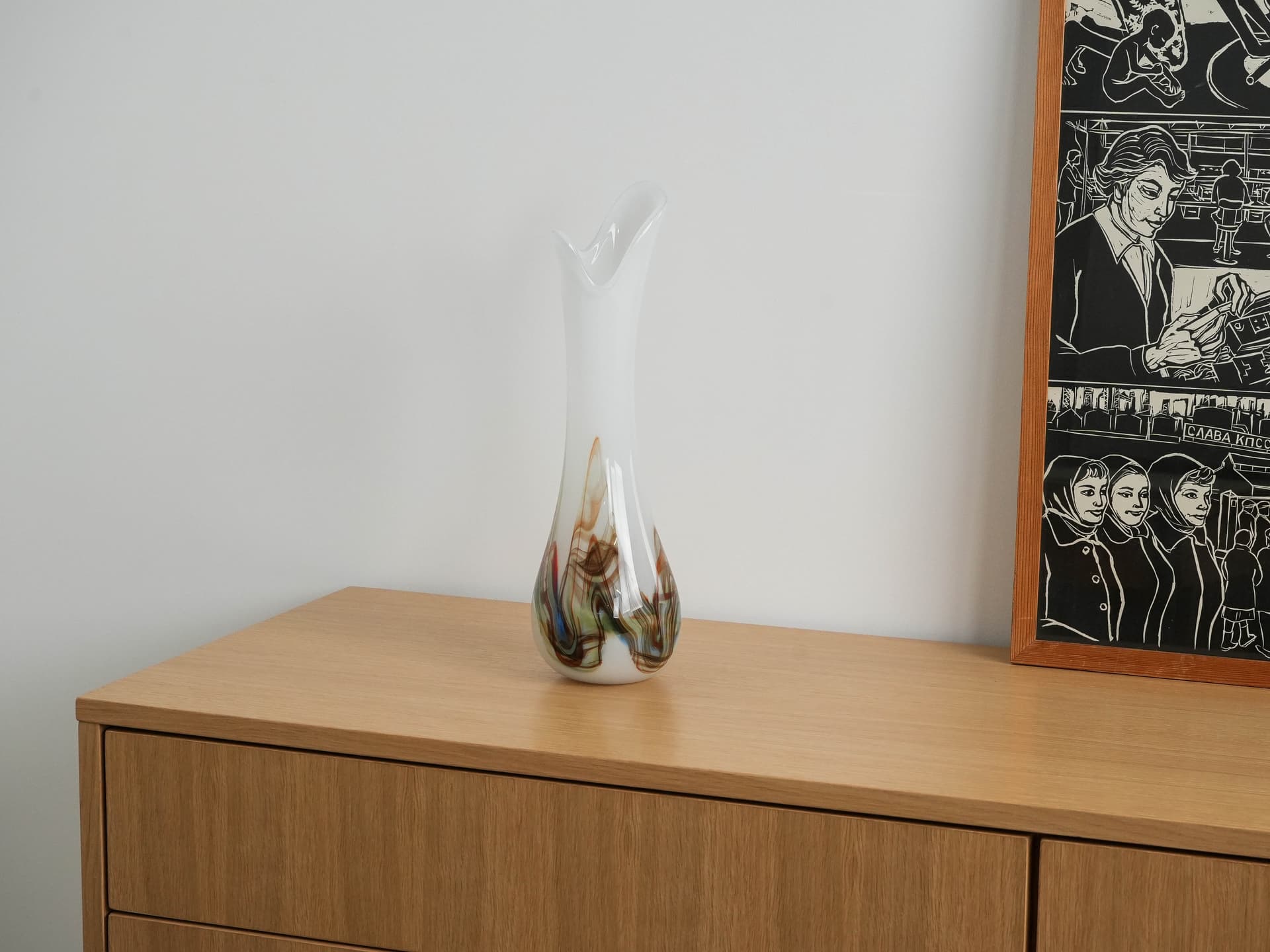 Wazon, multicolor, szkło dmuchane, Dania, lata 70. - 172996