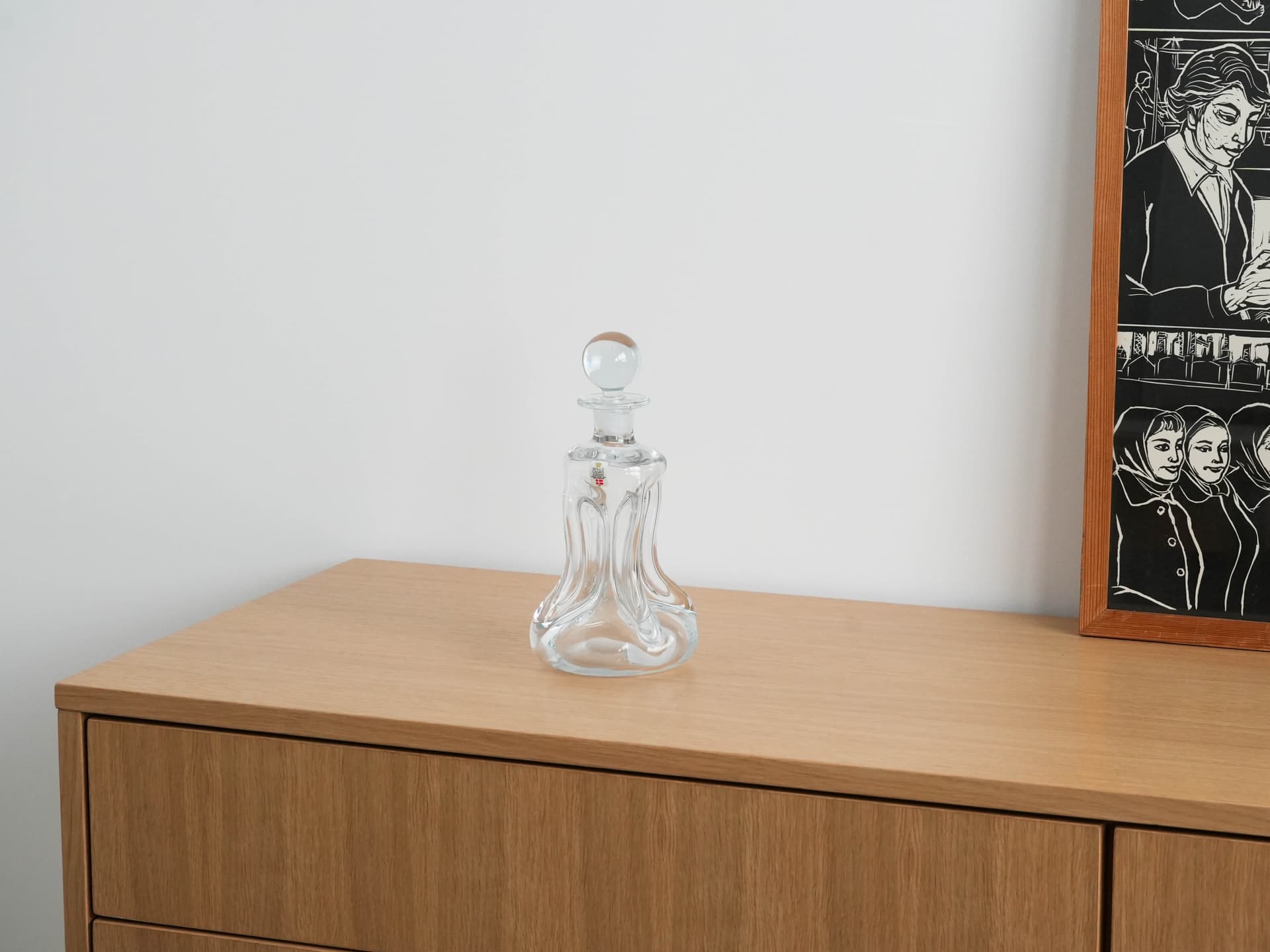 Decanter Kluk, transparent glass, Holmegaard, Denmark, 1970s. - 173066