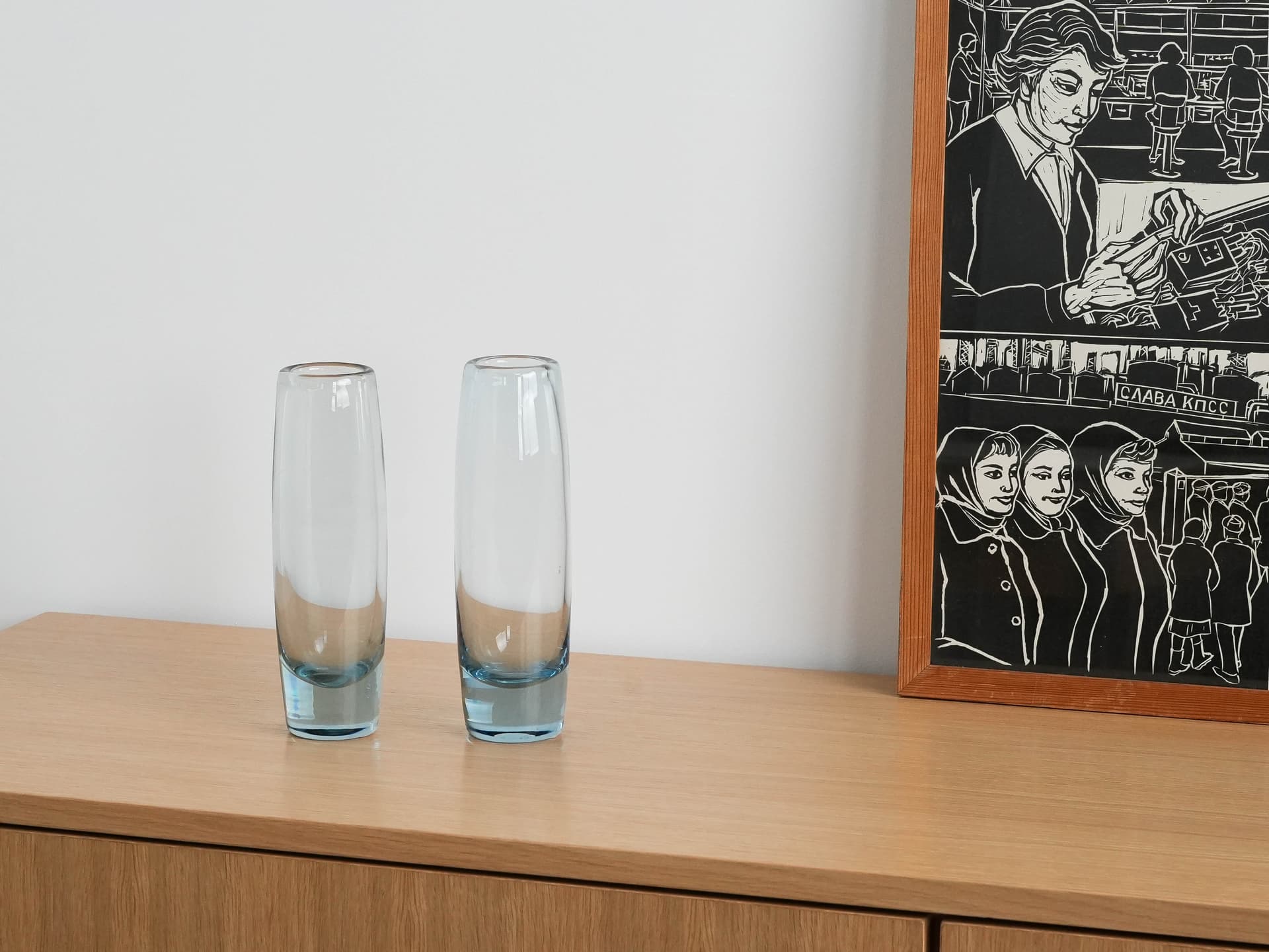 Wazon, przezroczysty szkło, proj. P. Lütken, Holmegaard, Dania, lata 50. - 173098