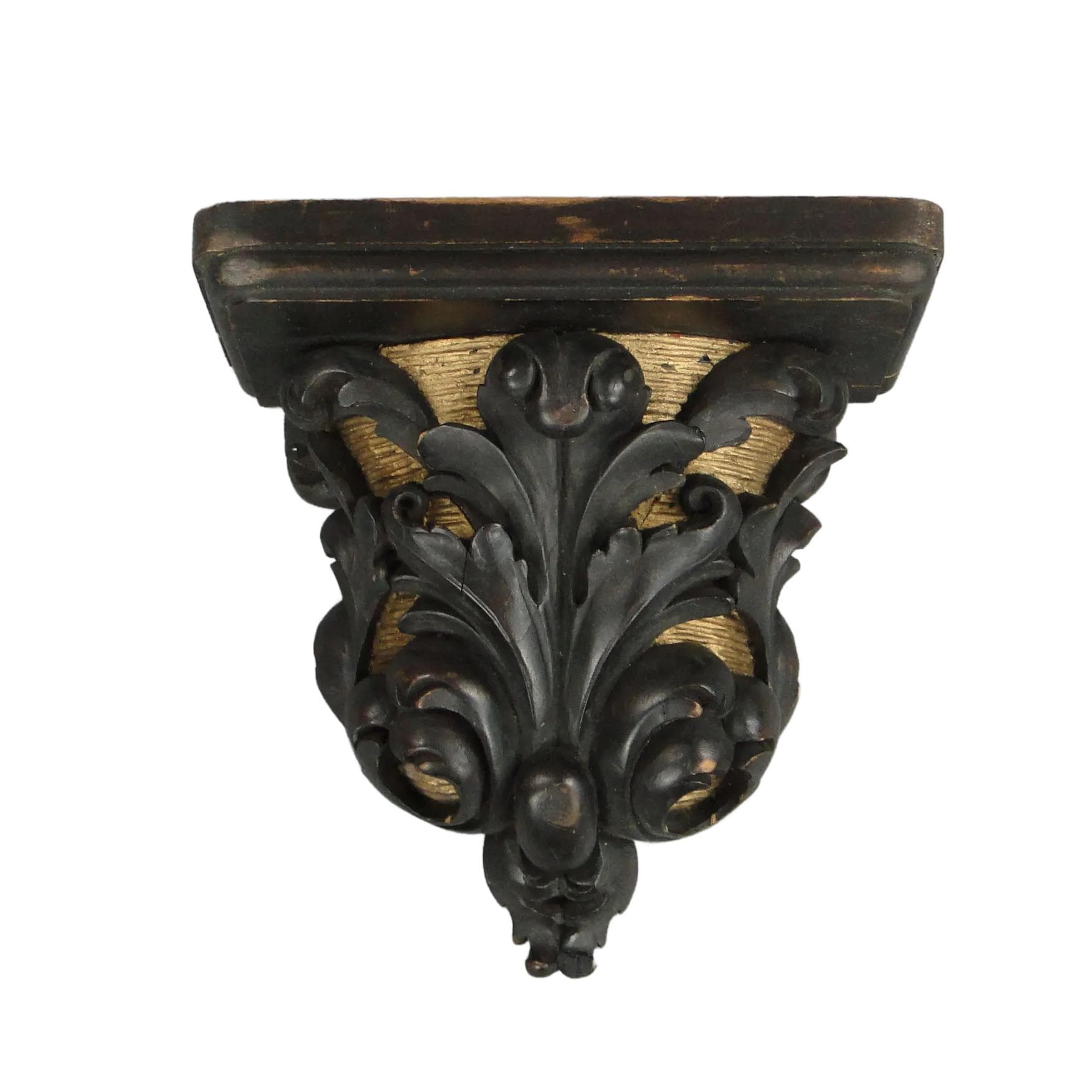 Półka ścienna z motywem akantu, orzech brąz ciemny, Austria, XIX w.