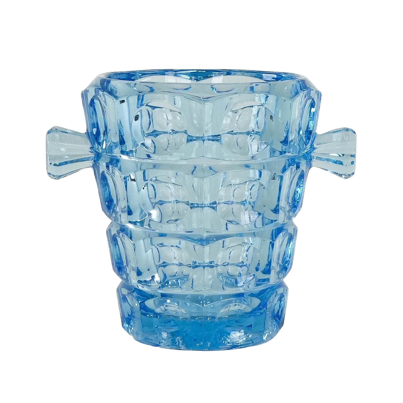 Wiaderko na lód Rosice, szkło turkusowe, proj. R. Jurnikl, Sklo Union, Czechy, lata 50. - 174464