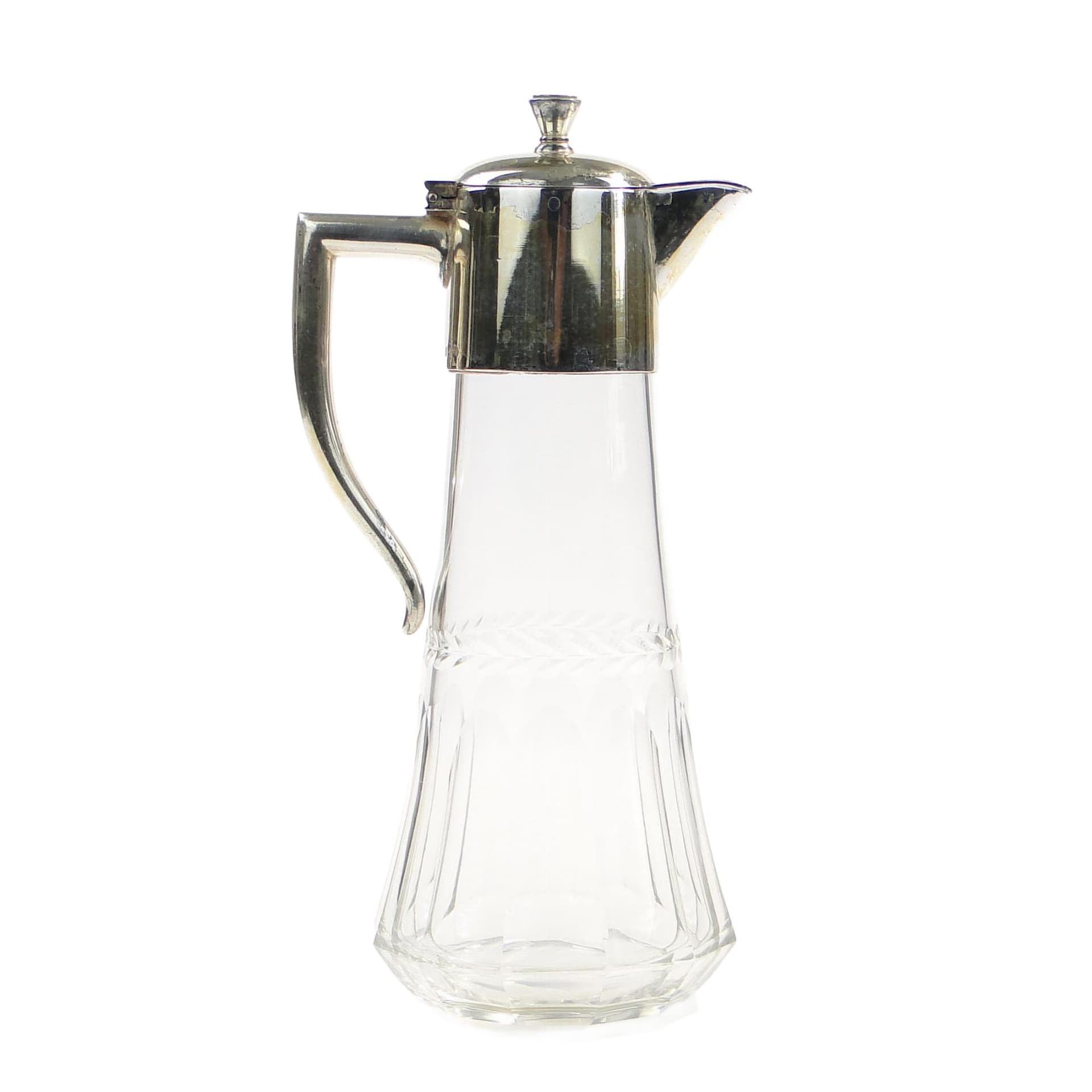 Art Nouveau Carafe, transparent, glass, WMF, Germany, 1890s