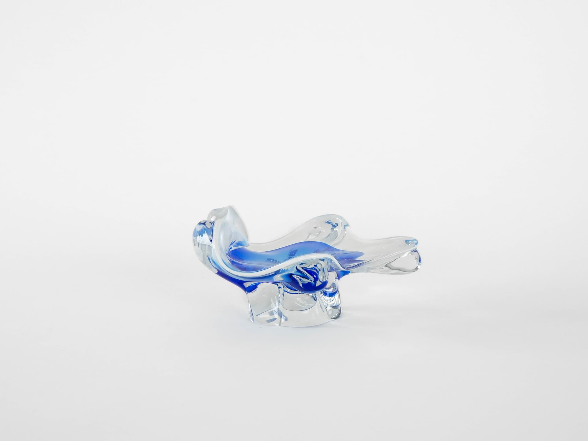 Bowl Murano, blue transparent, glass, Italy, 1960s. - 173302